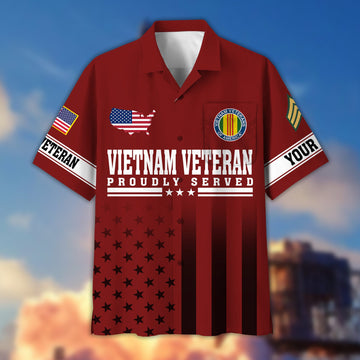 Premium Custom Vietnam Veteran Hawaiian Shirt VPVC404106, Gifts For Vietnam Veteran, Best Gifts On Father's Day, Armed Forces Day, Independence Day, Veterans Day.