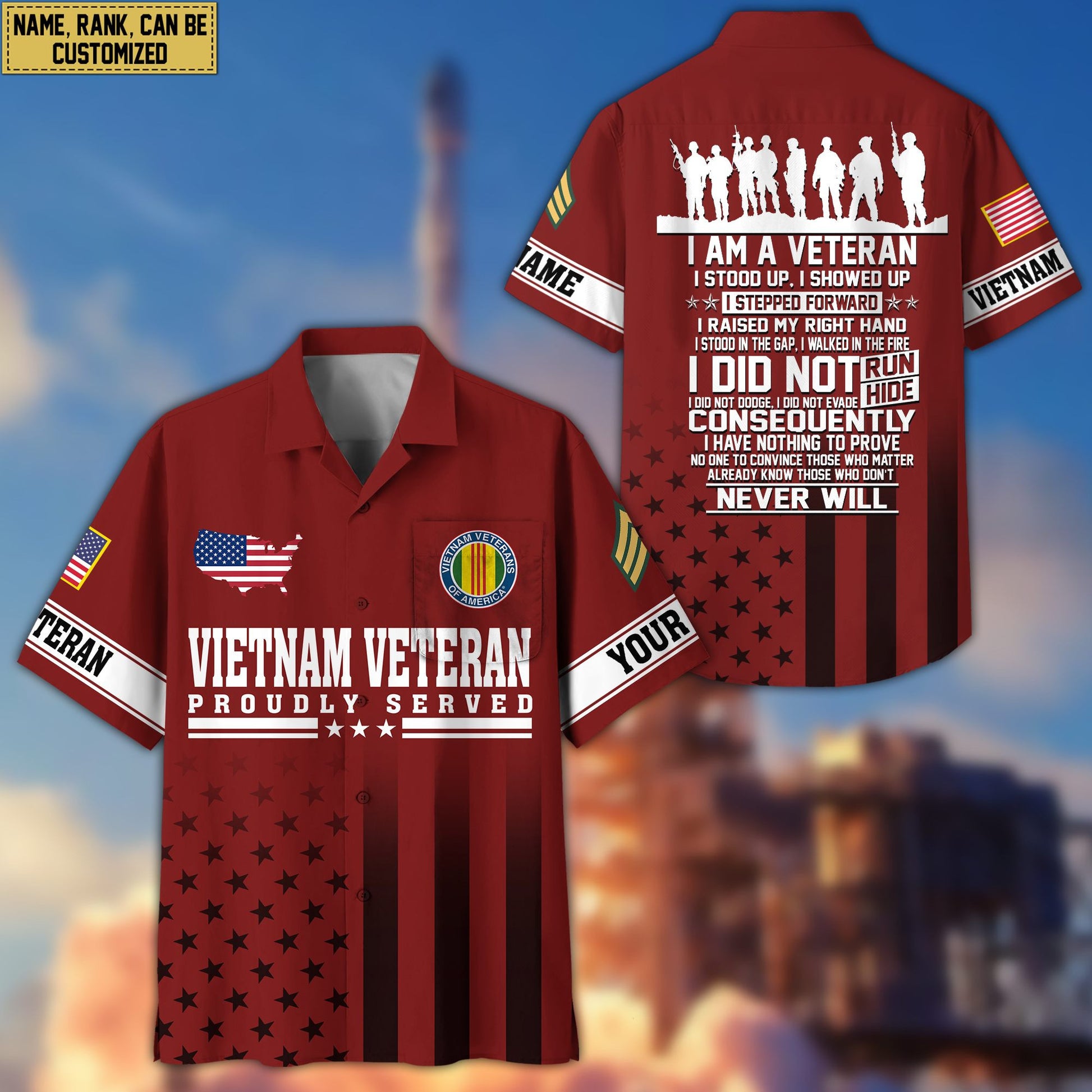 Premium Custom Vietnam Veteran Hawaiian Shirt VPVC404106, Gifts For Vietnam Veteran, Best Gifts On Father's Day, Armed Forces Day, Independence Day, Veterans Day.