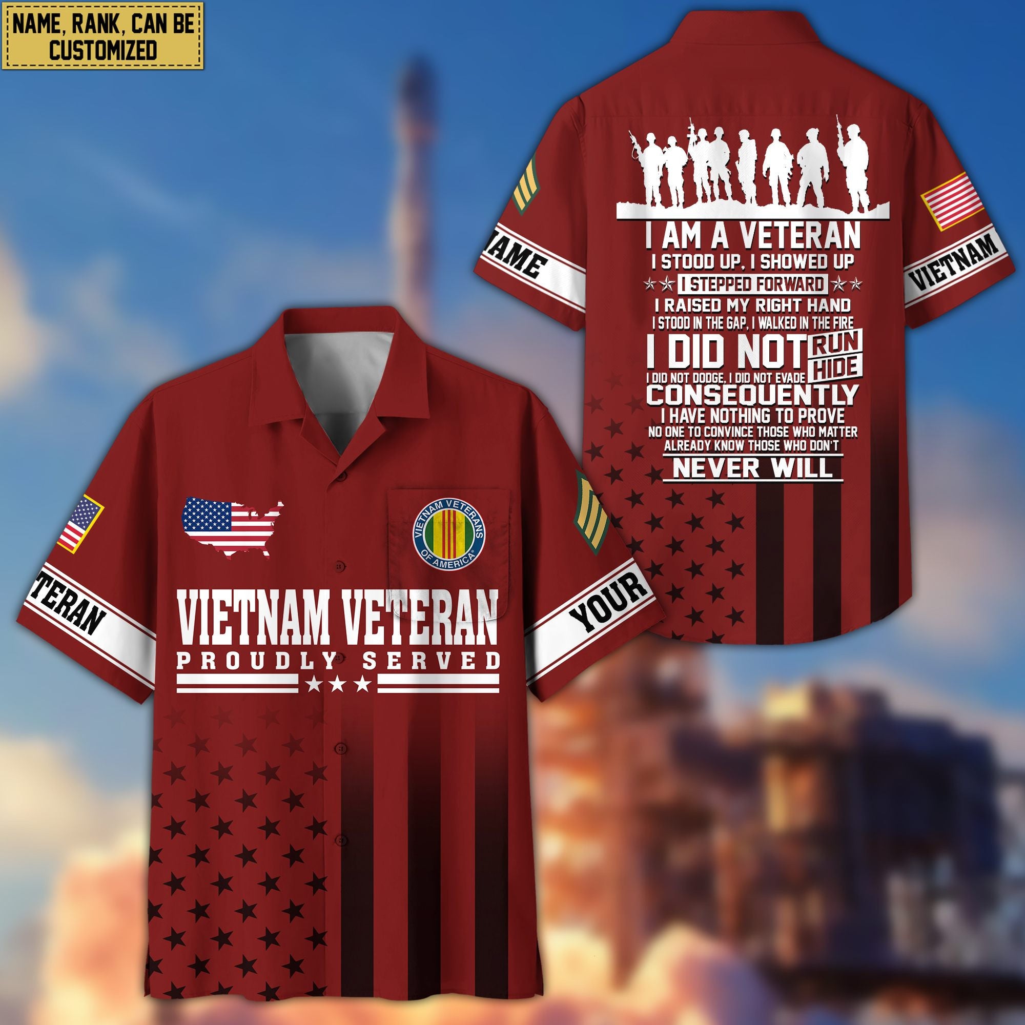 Premium Custom Vietnam Veteran Hawaiian Shirt VPVC404106, Gifts For Vietnam Veteran, Best Gifts On Father's Day, Armed Forces Day, Independence Day, Veterans Day.