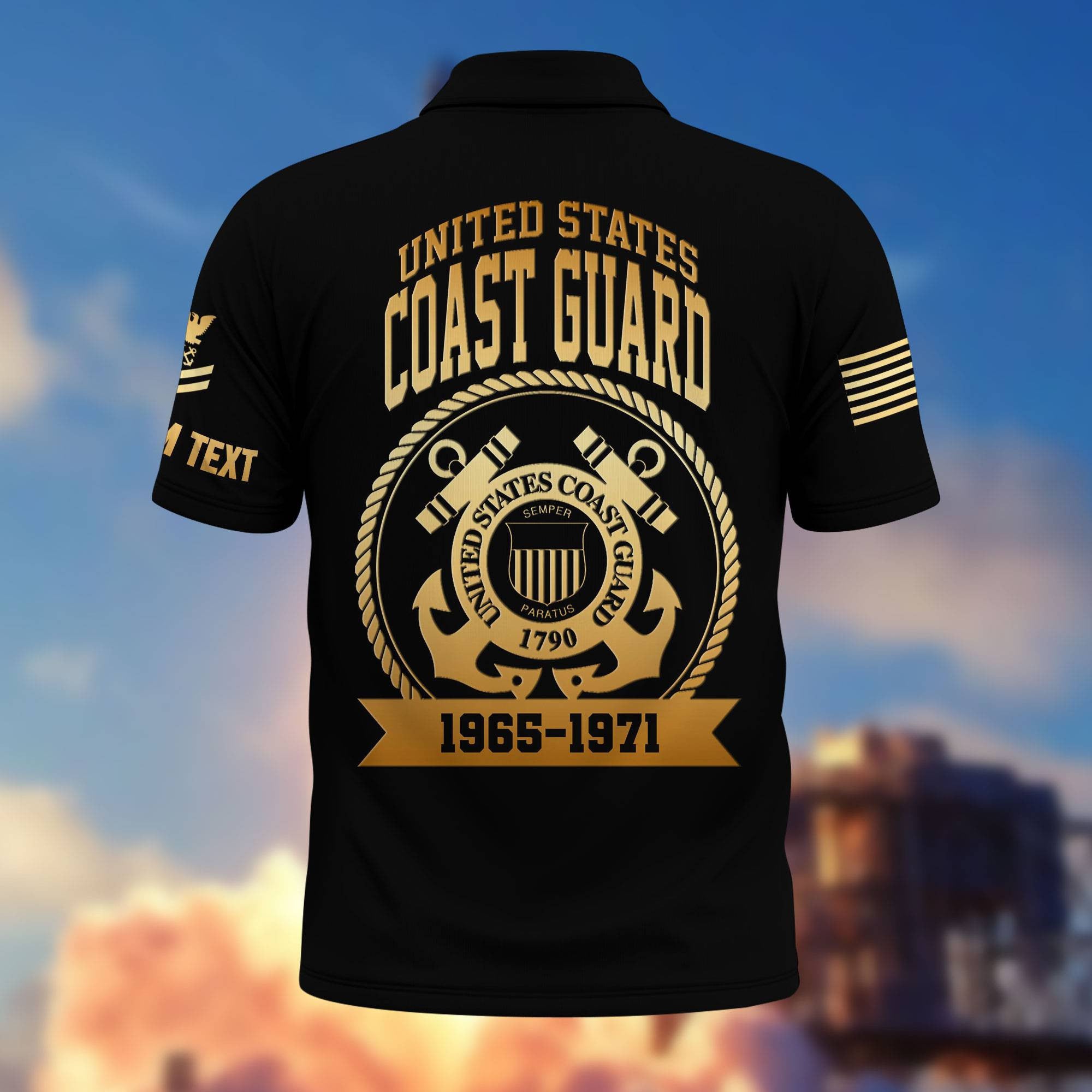 Premium USCG Polo Shirt VPVC217005, Custom Name, Rank, Year, Gifts For Coast Guard Veteran, Best Gifts On Father's Day, Armed Forces Day, Independence Day, Veterans Day.