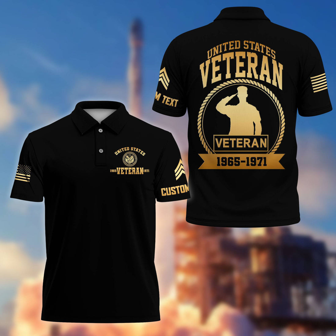 Premium US Veteran Polo Shirt VPVC217007, Custom Name, Rank, Year, Gifts For US Veteran, Best Gifts On Father's Day, Armed Forces Day, Independence Day, Veterans Day.