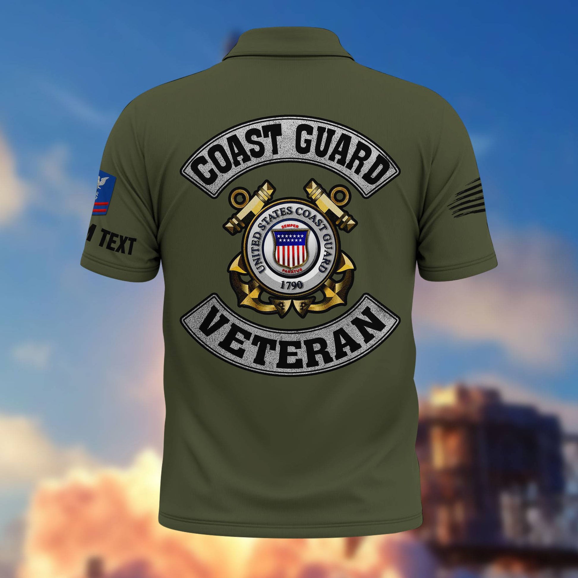 Premium Custom USCG Polo Shirt VPVC217105, Gifts For Coast Guard Veteran, Best Gifts On Father's Day, Armed Forces Day, Independence Day, Veterans Day.