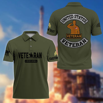 Premium Custom US Veteran Polo Shirt VPVC217107, Gifts For US Veteran, Best Gifts On Father's Day, Armed Forces Day, Independence Day, Veterans Day.