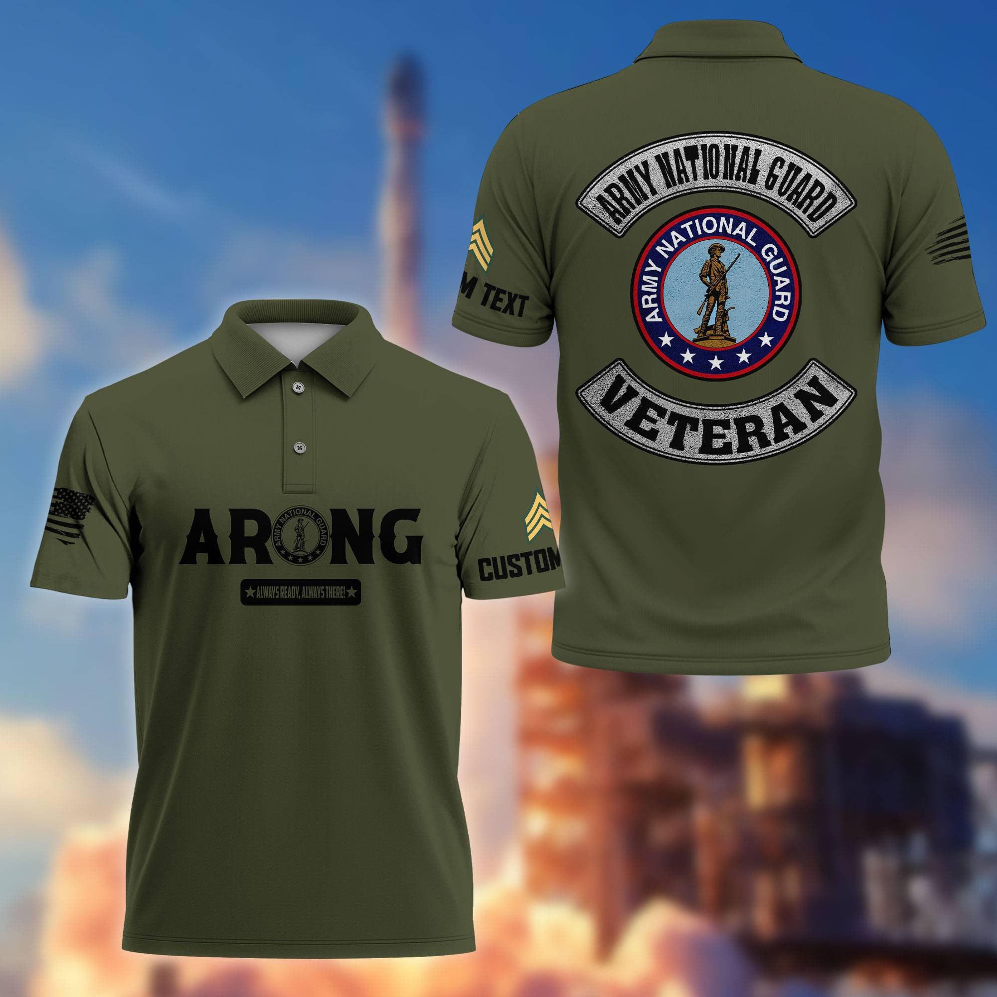 Premium Custom US Army National Guard Polo Shirt VPVC217108, Gifts For Army National Guard Veteran, Best Gifts On Father's Day, Armed Forces Day, Independence Day, Veterans Day.