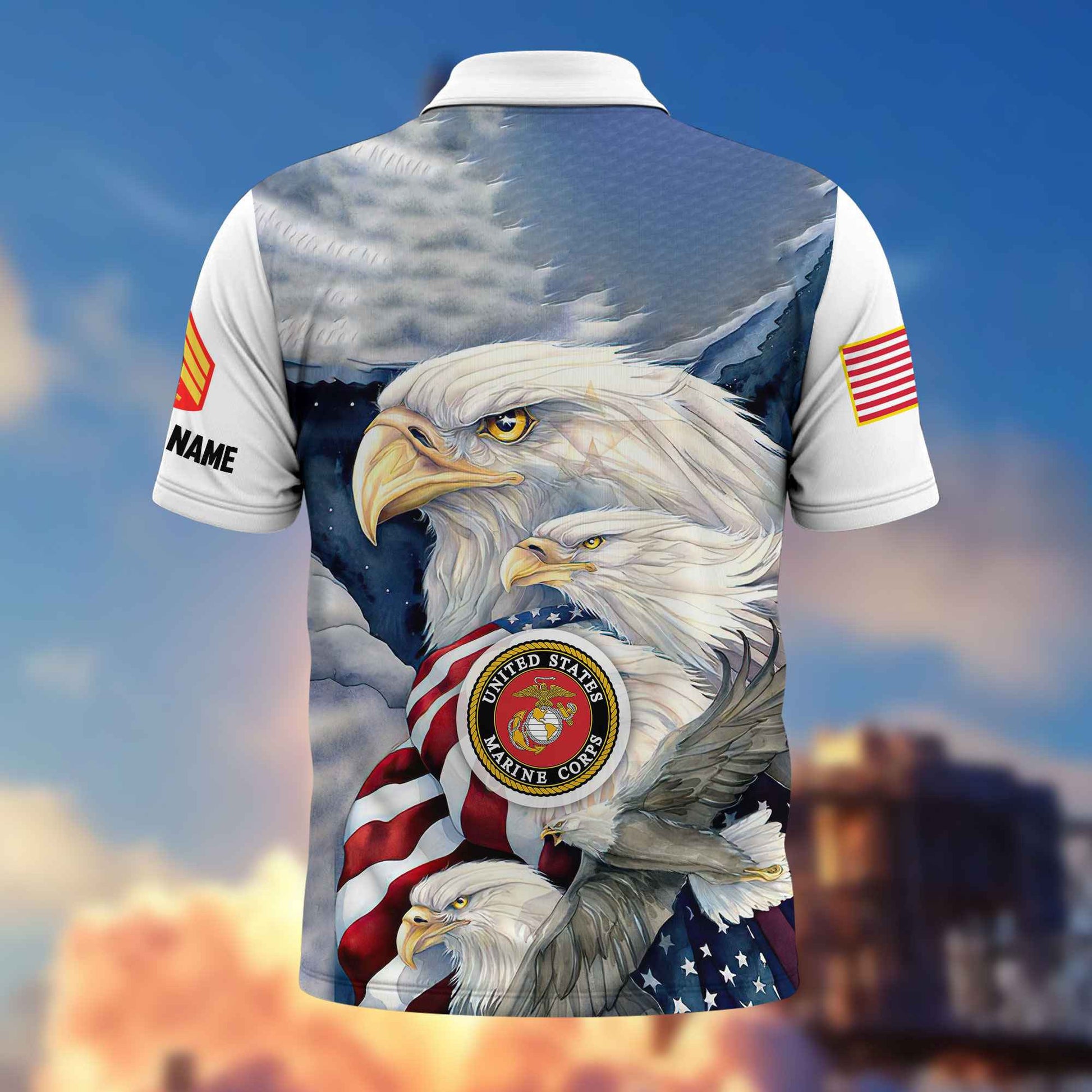 Unique Custom Name, Rank USMC Polo Shirt VPVC217203, Gifts For Marine Veteran, Best Gifts On Father's Day, Independence Day, Veterans Day.