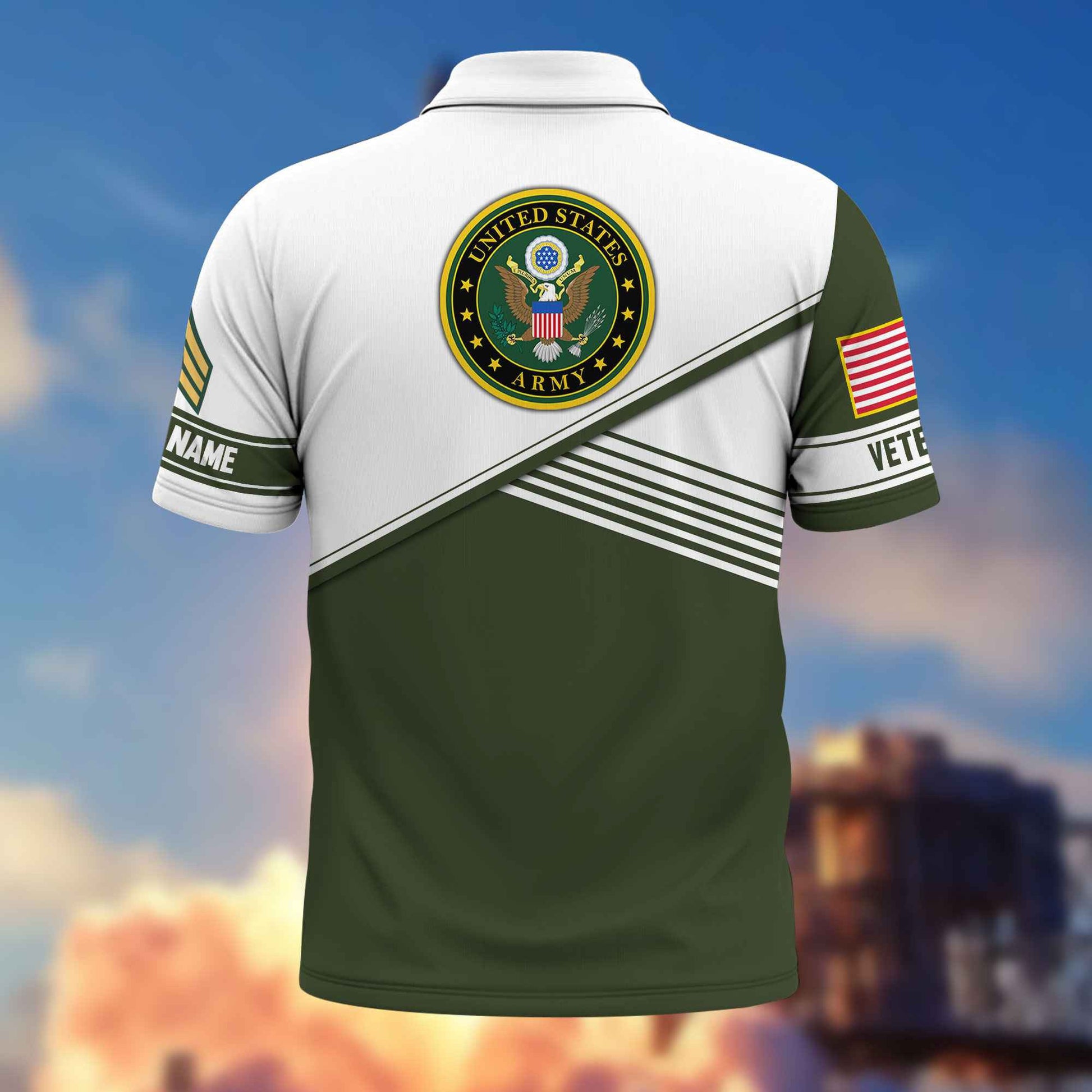 Premium US Army Polo Shirt VPVC217401, Custom Name, Rank, Gifts For Army Veteran, Best Gifts On Father's Day, Armed Forces Day, Independence Day, Veterans Day.