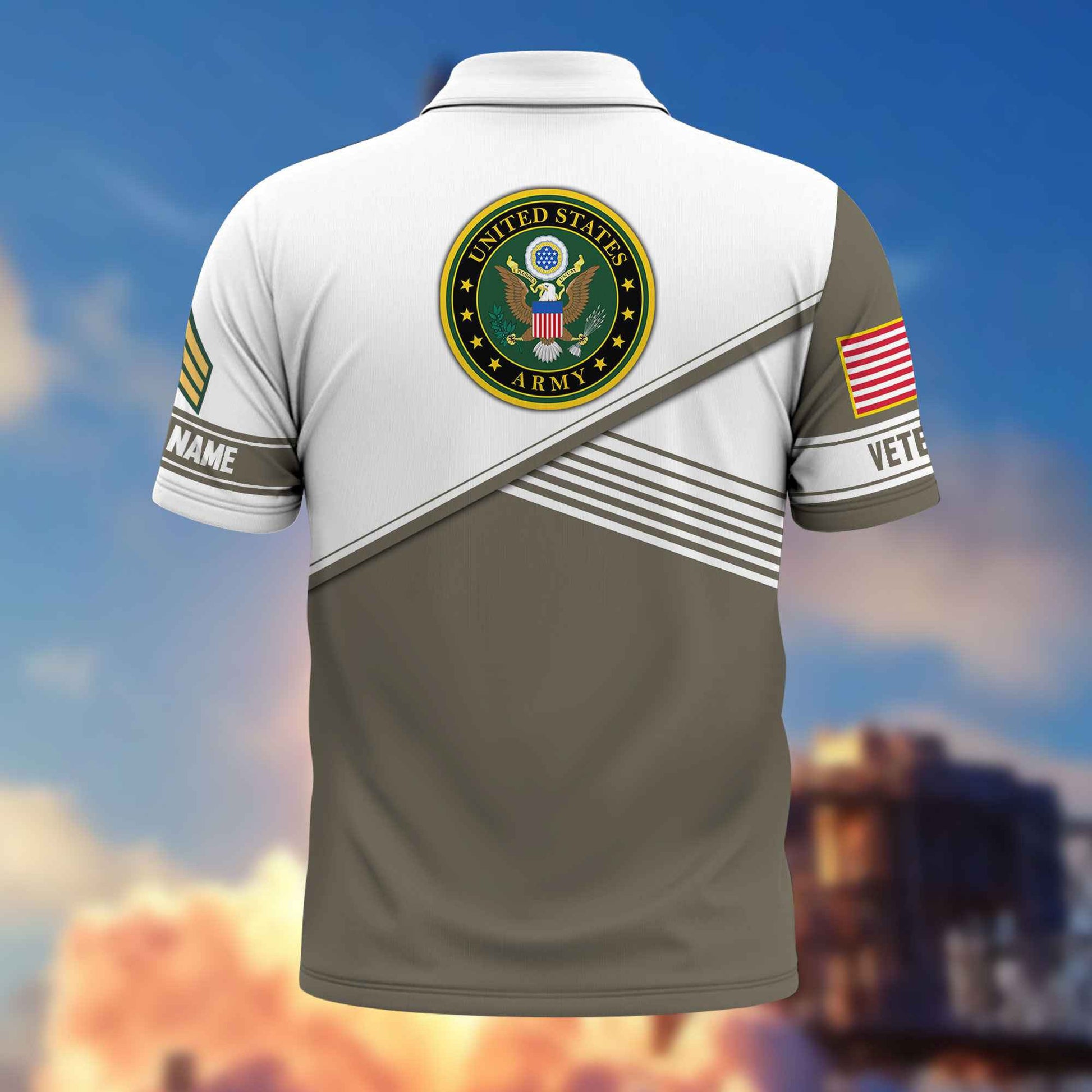 Premium US Army Polo Shirt VPVC217410, Custom Name, Rank, Gifts For Army Veteran, Best Gifts On Father's Day, Armed Forces Day, Independence Day, Veterans Day.