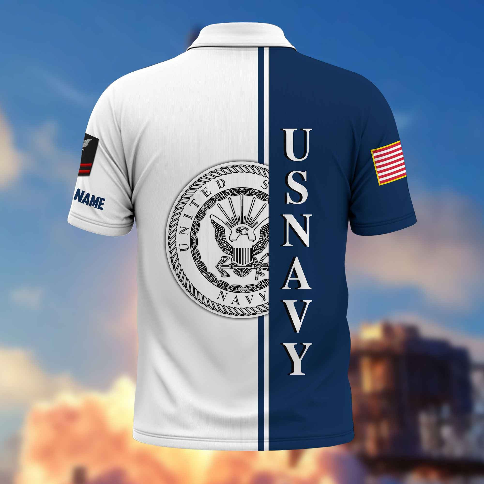 Premium Custom US Navy Polo Shirt VPVC217502, Gifts For Navy Veteran, Best Gifts On Father's Day, Armed Forces Day, Independence Day, Veterans Day.
