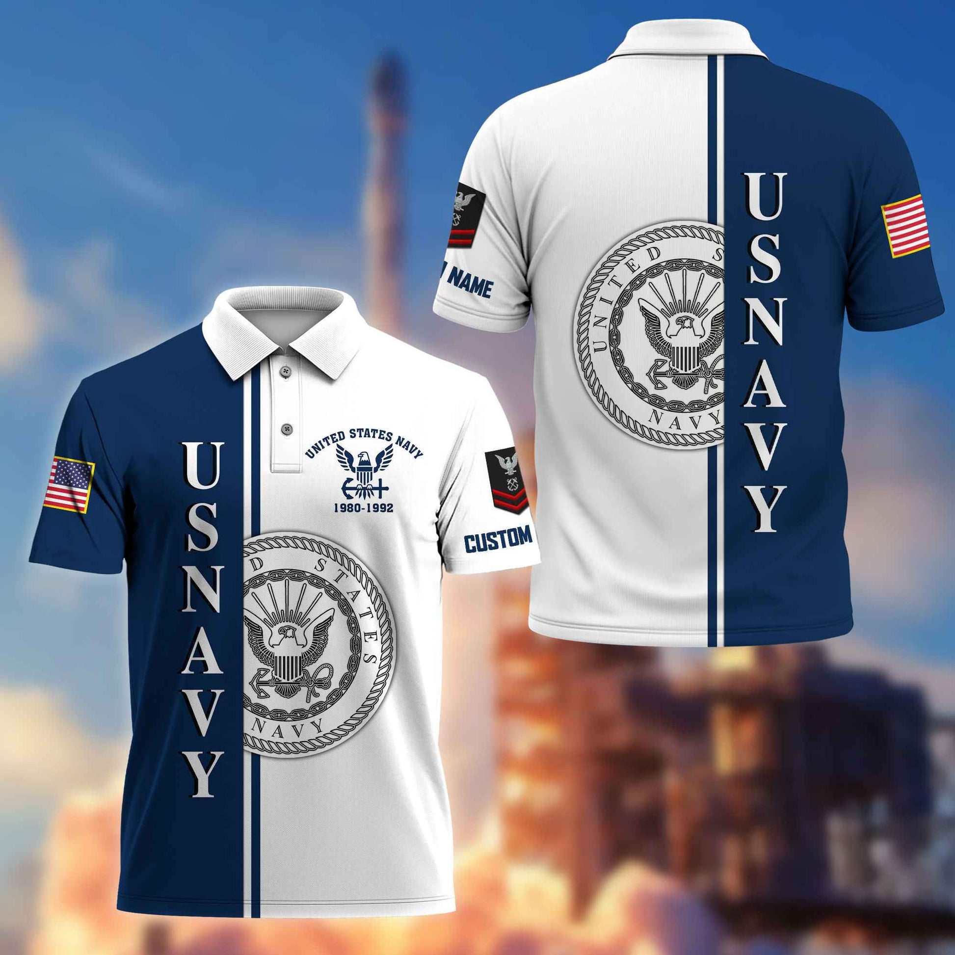 Premium Custom US Navy Polo Shirt VPVC217502, Gifts For Navy Veteran, Best Gifts On Father's Day, Armed Forces Day, Independence Day, Veterans Day.