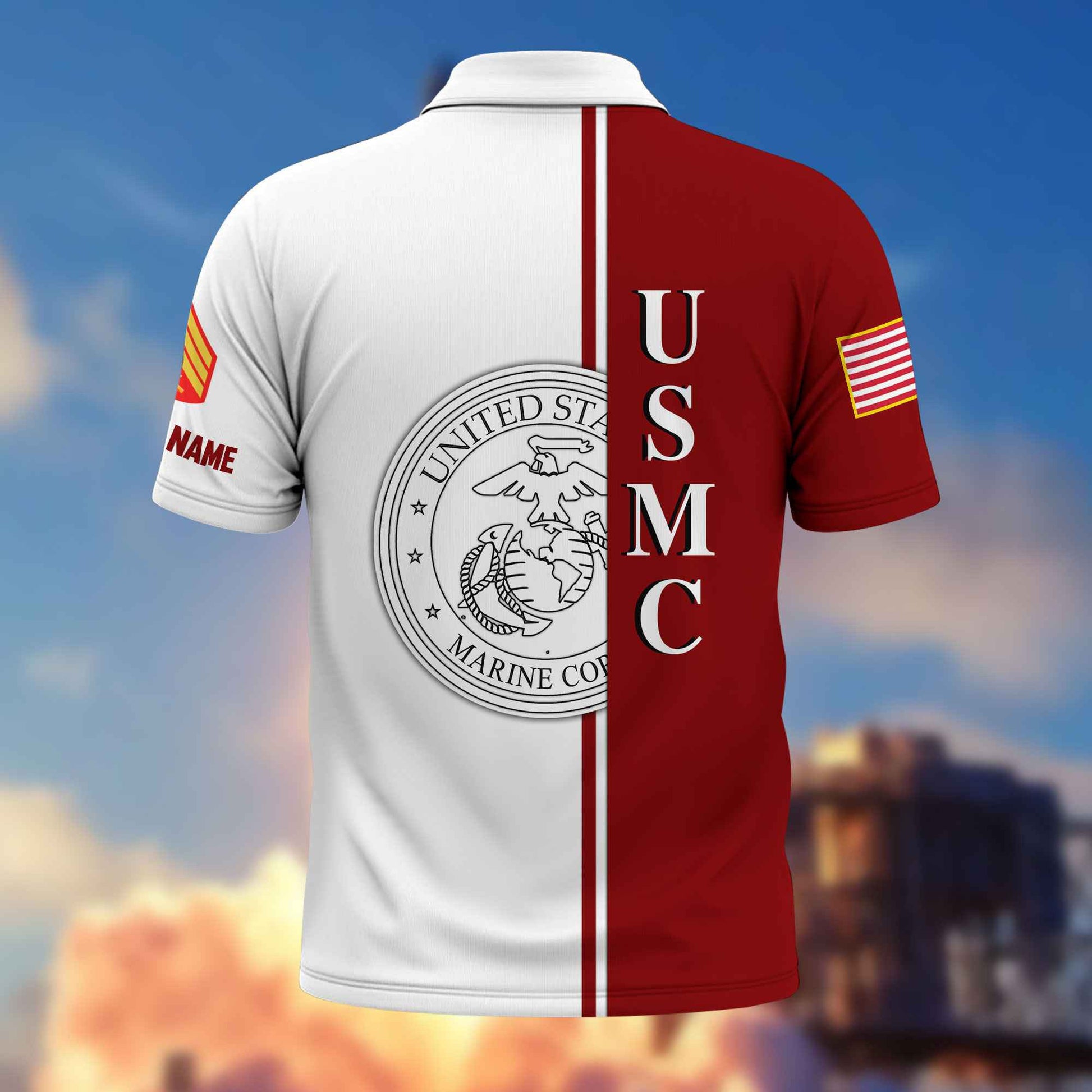 Premium Custom USMC Polo Shirt VPVC217503, Gifts For Marine Veteran, Best Gifts On Father's Day, Armed Forces Day, Independence Day, Veterans Day.