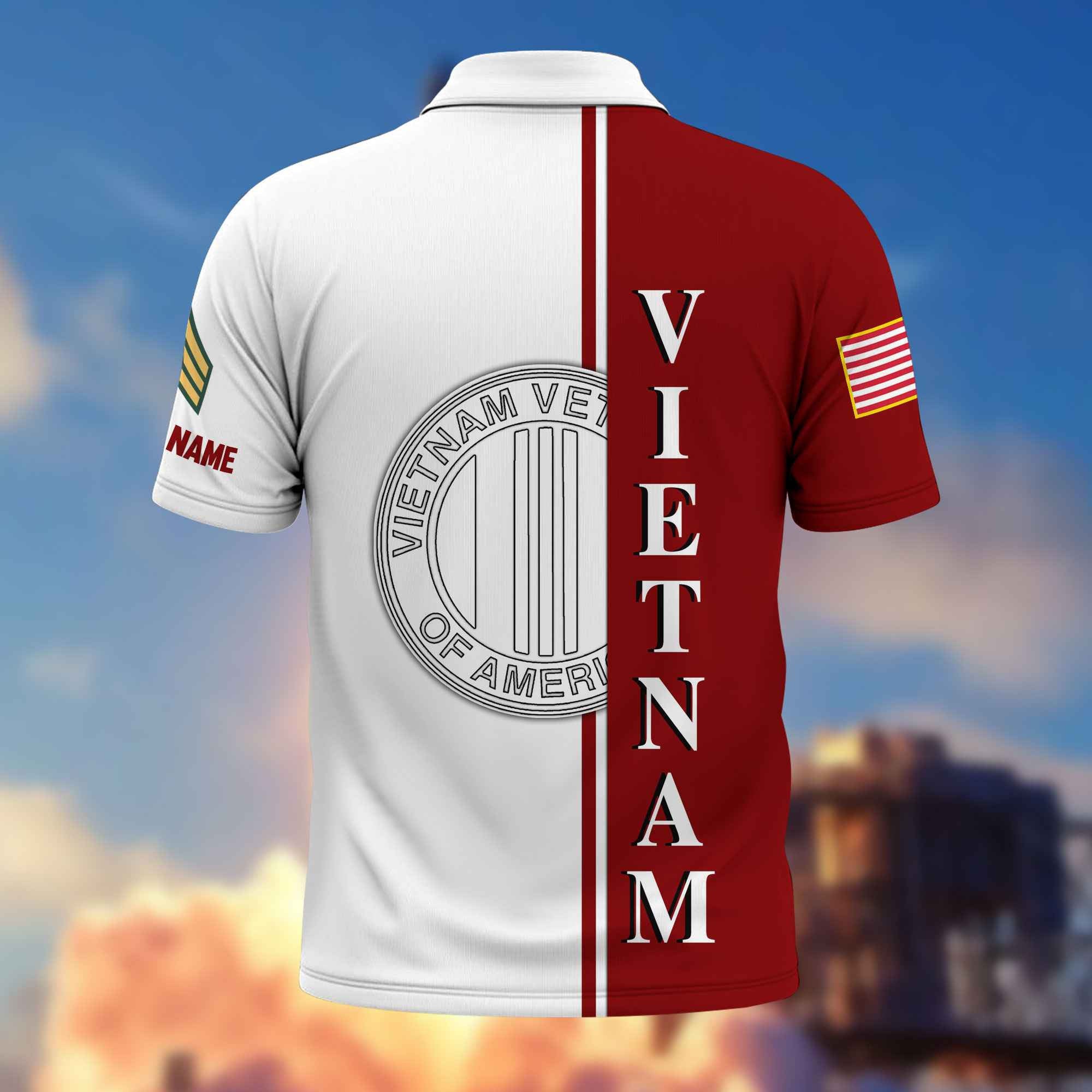 Premium Custom Vietnam Veteran Polo Shirt VPVC217506, Gifts For Vietnam Veteran, Best Gifts On Father's Day, Armed Forces Day, Independence Day, Veterans Day.