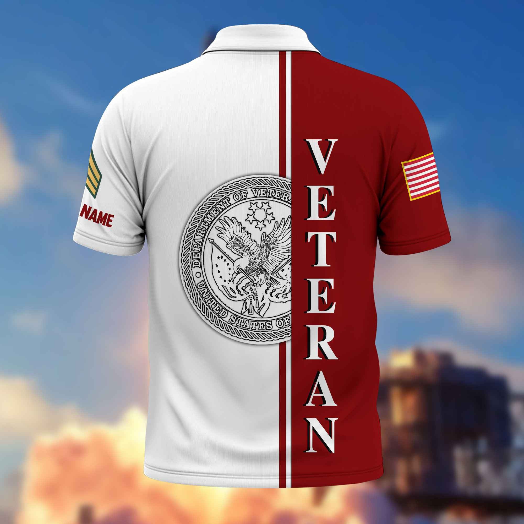 Premium Custom US Veteran Polo Shirt VPVC217507, Gifts For US Veteran, Best Gifts On Father's Day, Armed Forces Day, Independence Day, Veterans Day.