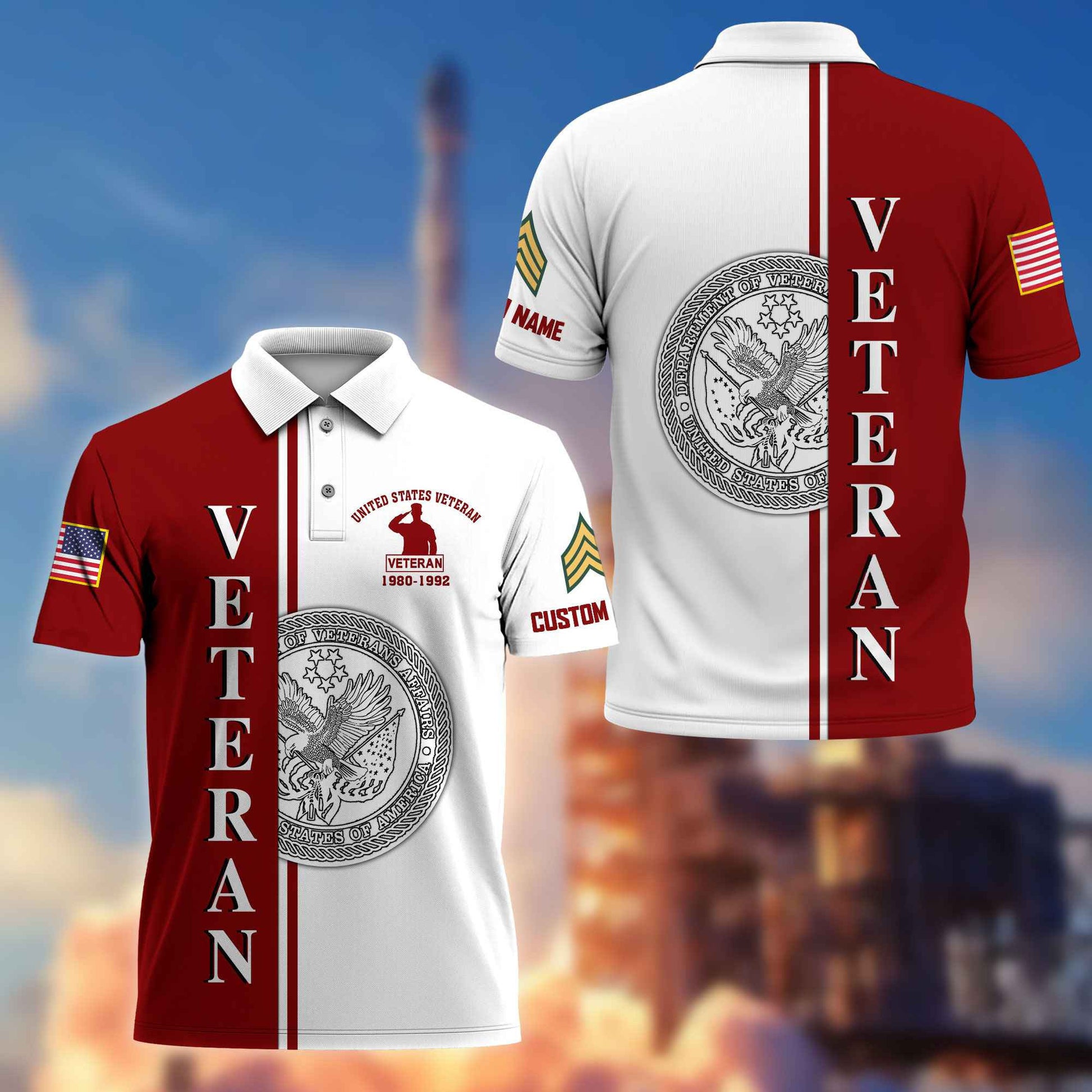 Premium Custom US Veteran Polo Shirt VPVC217507, Gifts For US Veteran, Best Gifts On Father's Day, Armed Forces Day, Independence Day, Veterans Day.
