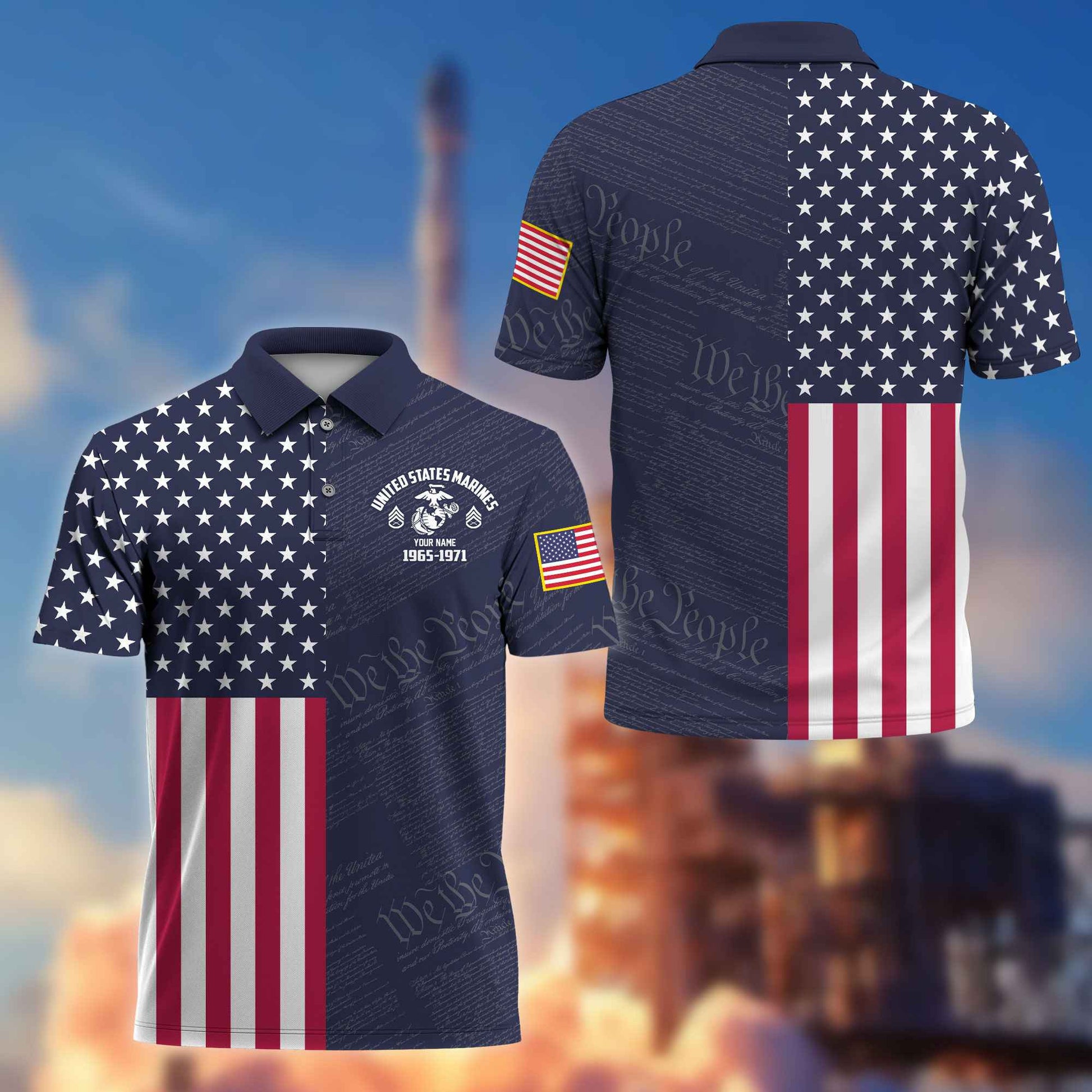 USMC Custom Polo Shirt VPVC217803, Gifts For Marine Veteran, Best Gifts On Father's Day, Armed Forces Day, Independence Day, Veterans Day.
