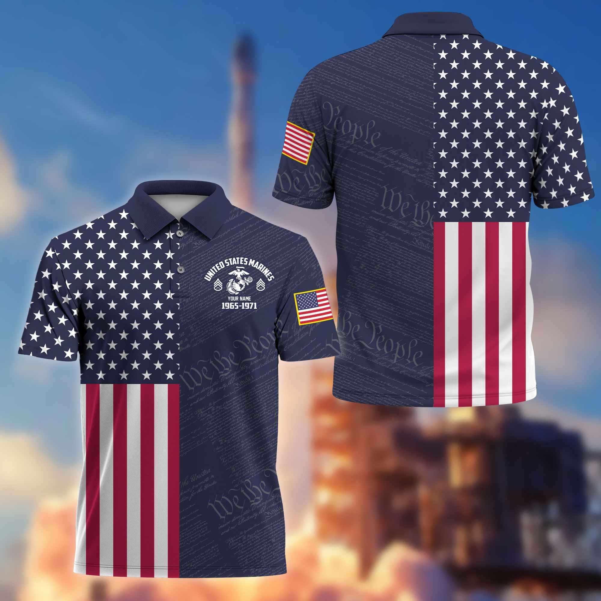 USMC Custom Polo Shirt VPVC217803, Gifts For Marine Veteran, Best Gifts On Father's Day, Armed Forces Day, Independence Day, Veterans Day.