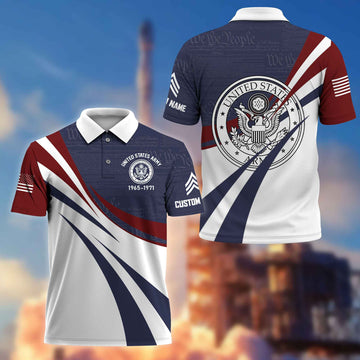 Premium US Army Polo Shirt VPVC217901, Custom Name, Rank, Year, Gifts For Army Veteran, Best Gifts On Father's Day, Armed Forces Day, Independence Day, Veterans Day.