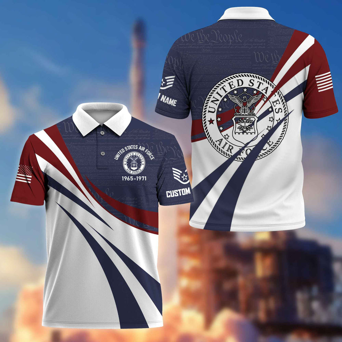 Premium USAF Polo Shirt VPVC217904, Custom Name, Rank, Year, Gifts For Air Force Veteran, Best Gifts On Father's Day, Armed Forces Day, Independence Day, Veterans Day.