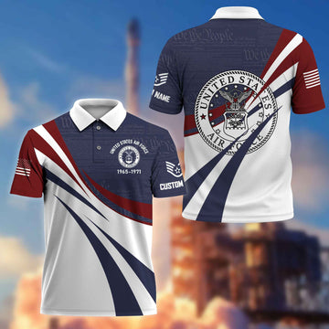 Premium USAF Polo Shirt VPVC217904, Custom Name, Rank, Year, Gifts For Air Force Veteran, Best Gifts On Father's Day, Armed Forces Day, Independence Day, Veterans Day.