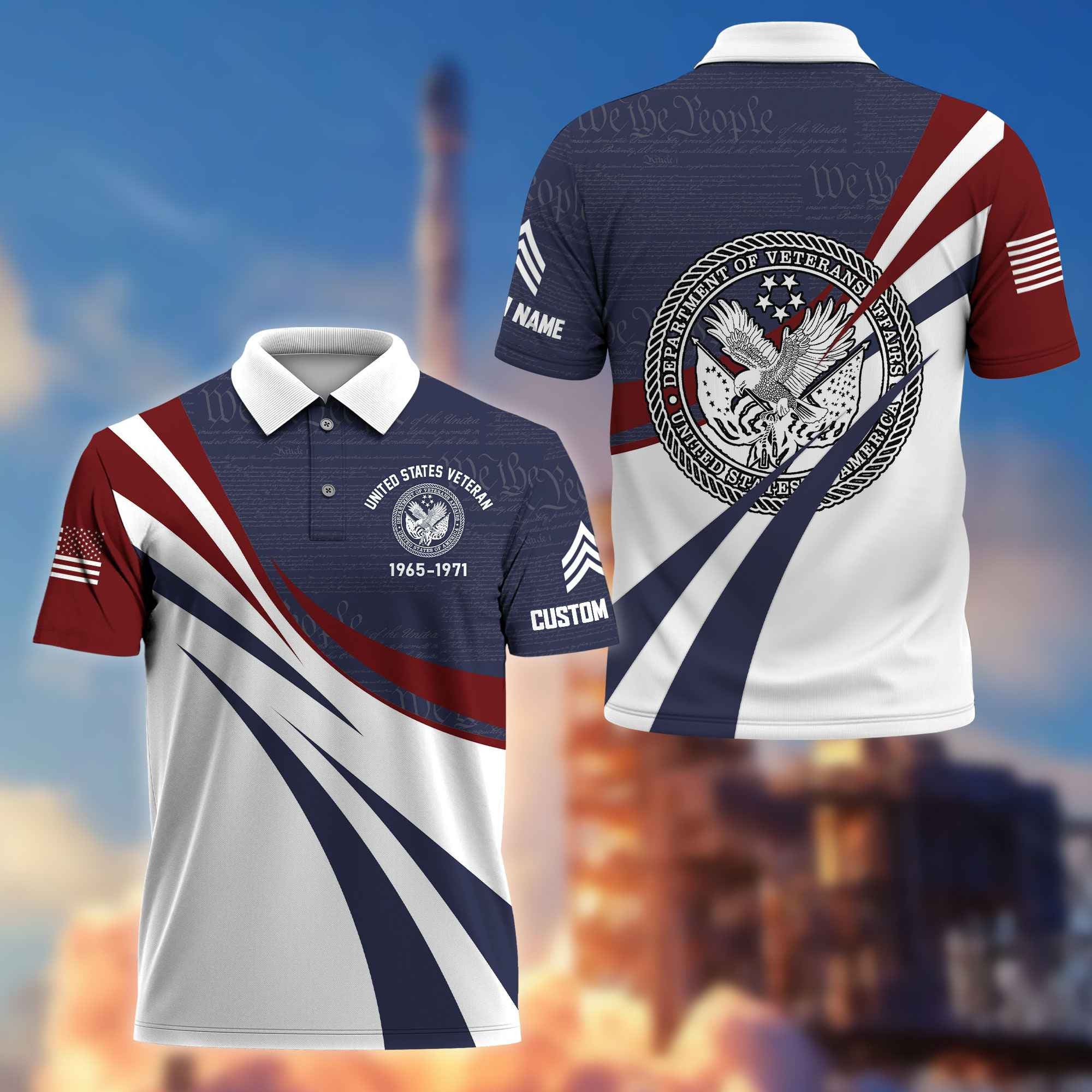 Premium US Veteran Polo Shirt VPVC217907, Custom Name, Rank, Year, Gifts For US Veteran, Best Gifts On Father's Day, Armed Forces Day, Independence Day, Veterans Day.