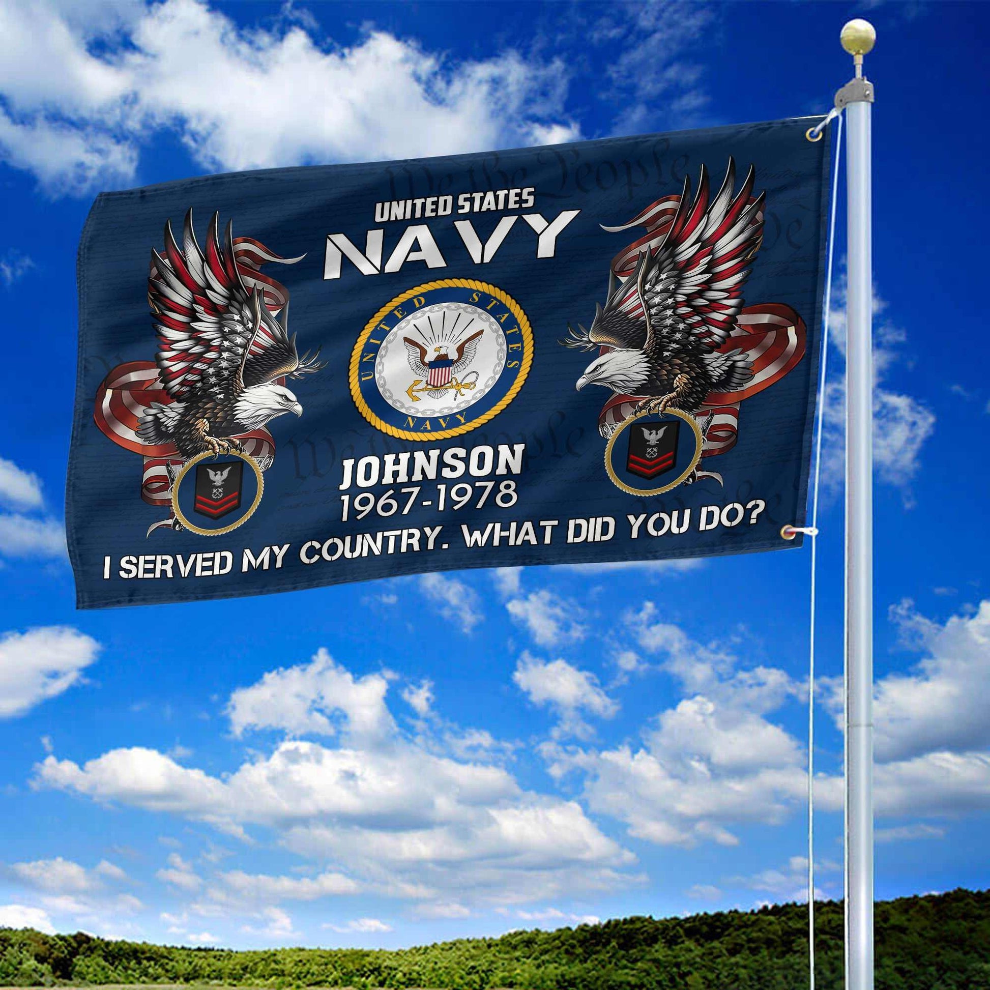 Premium Custom US Navy Grommet Flag VPVC108402, Gifts For Navy Veteran, Gifts For Dad, For Husband, Best Gifts On Father's Day, Armed Forces Day, Independence Day, Veterans Day.