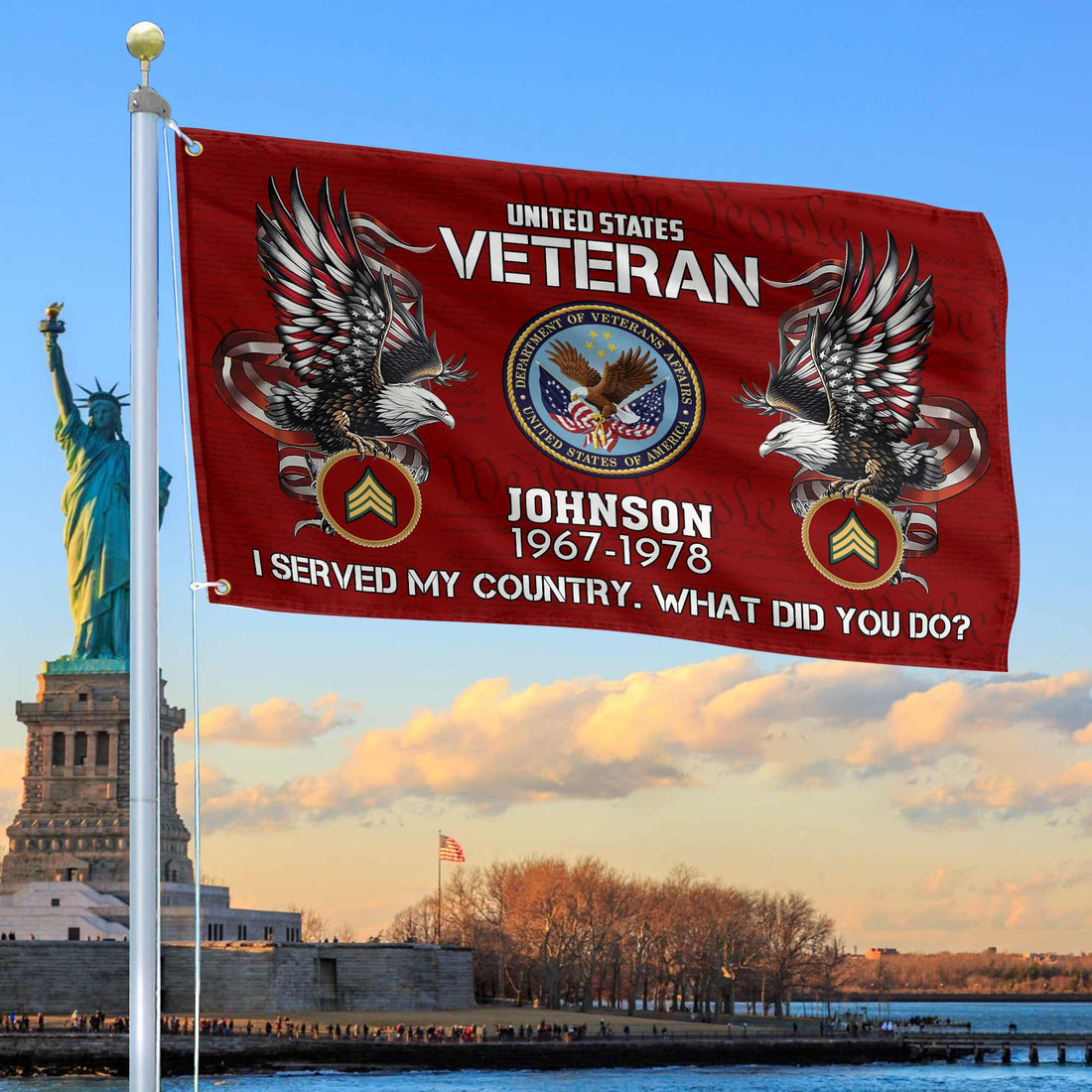 Premium Custom US Veteran Grommet Flag VPVC108407, Gifts For US Veteran, Gifts For Dad, For Husband, Best Gifts On Father's Day, Armed Forces Day, Independence Day, Veterans Day.
