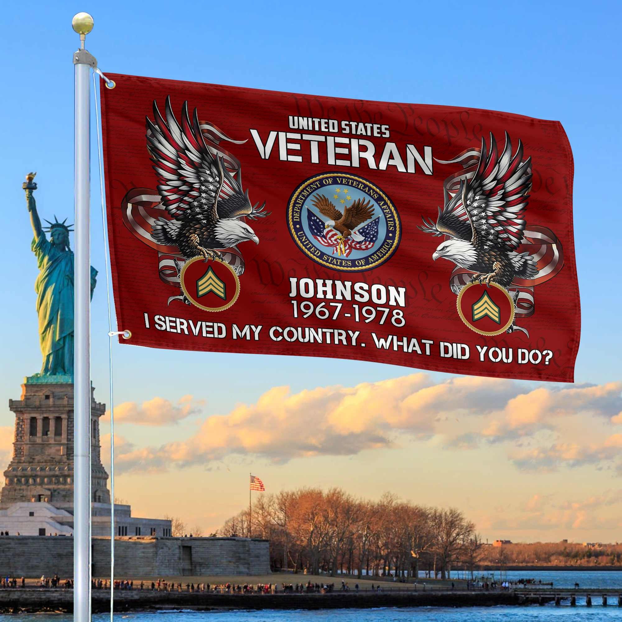 Premium Custom US Veteran Grommet Flag VPVC108407, Gifts For US Veteran, Gifts For Dad, For Husband, Best Gifts On Father's Day, Armed Forces Day, Independence Day, Veterans Day.
