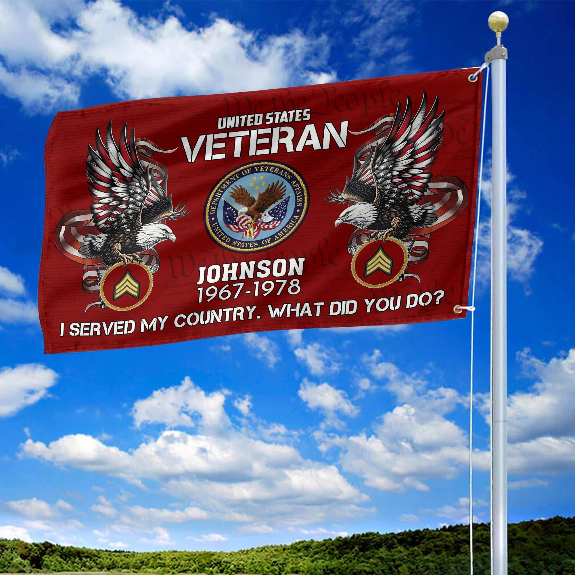 Premium Custom US Veteran Grommet Flag VPVC108407, Gifts For US Veteran, Gifts For Dad, For Husband, Best Gifts On Father's Day, Armed Forces Day, Independence Day, Veterans Day.