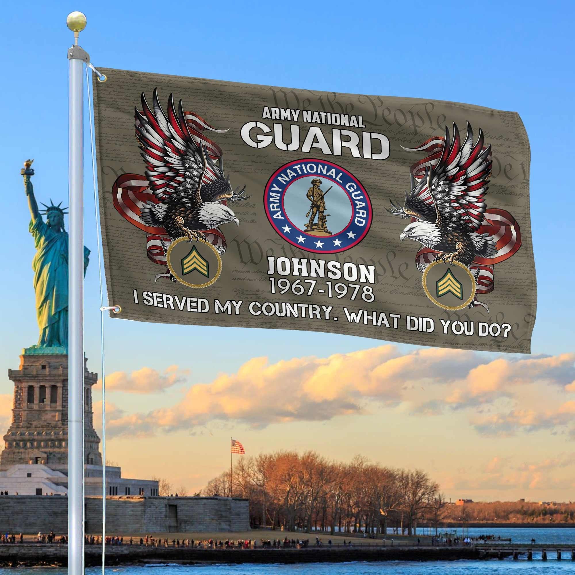 Premium Custom US Army National Guard Grommet Flag VPVC108408, Gifts For Army National Guard Veteran, Gifts For Dad, For Husband, Best Gifts On Father's Day, Armed Forces Day, Independence Day, Veterans Day.