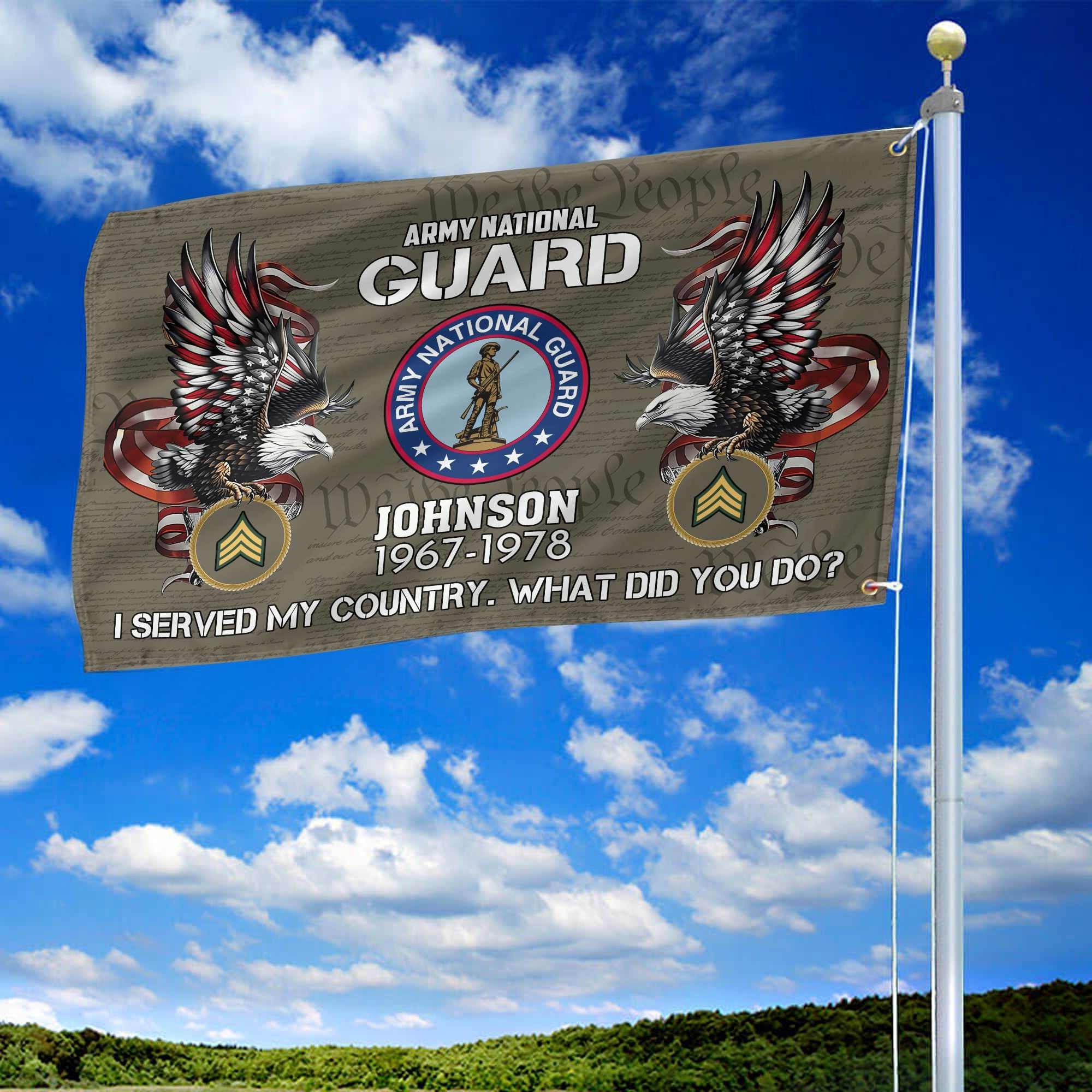 Premium Custom US Army National Guard Grommet Flag VPVC108408, Gifts For Army National Guard Veteran, Gifts For Dad, For Husband, Best Gifts On Father's Day, Armed Forces Day, Independence Day, Veterans Day.