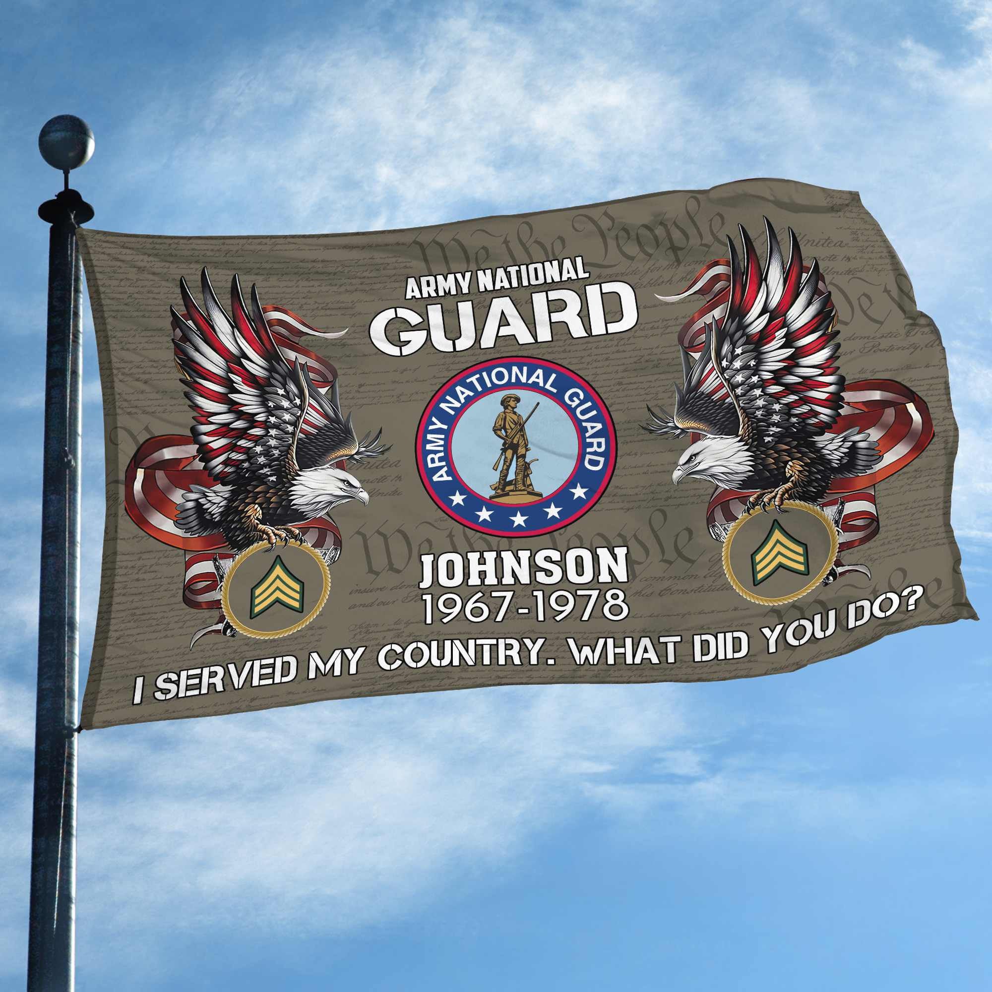 Premium Custom US Army National Guard Grommet Flag VPVC108408, Gifts For Army National Guard Veteran, Gifts For Dad, For Husband, Best Gifts On Father's Day, Armed Forces Day, Independence Day, Veterans Day.