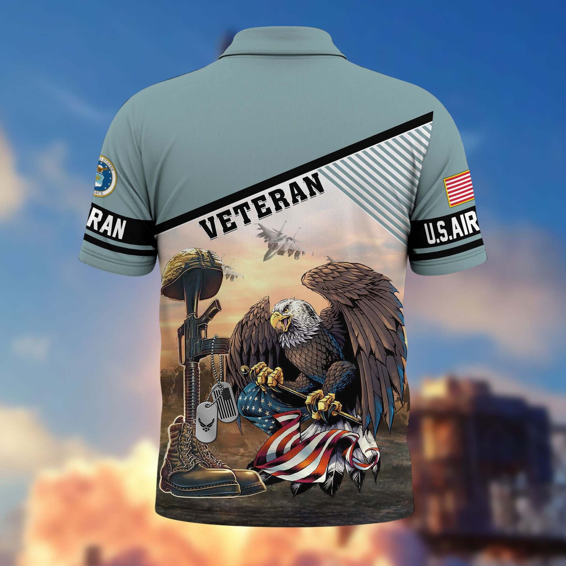 Premium US Veterans Polo Shirt BPHN100412, Gifts For US Veterans, Gifts On Memorial Day, Father's Day, Armed Forces Day, Veterans Day.