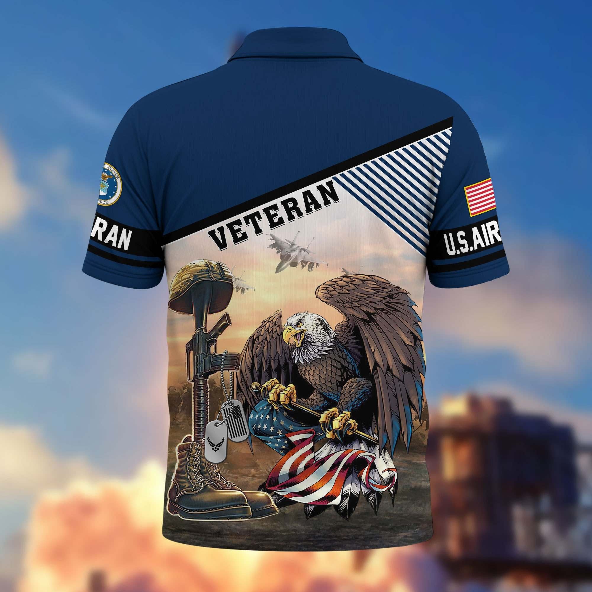 Premium US Veterans Polo Shirt BPHN100412, Gifts For US Veterans, Gifts On Memorial Day, Father's Day, Armed Forces Day, Veterans Day.