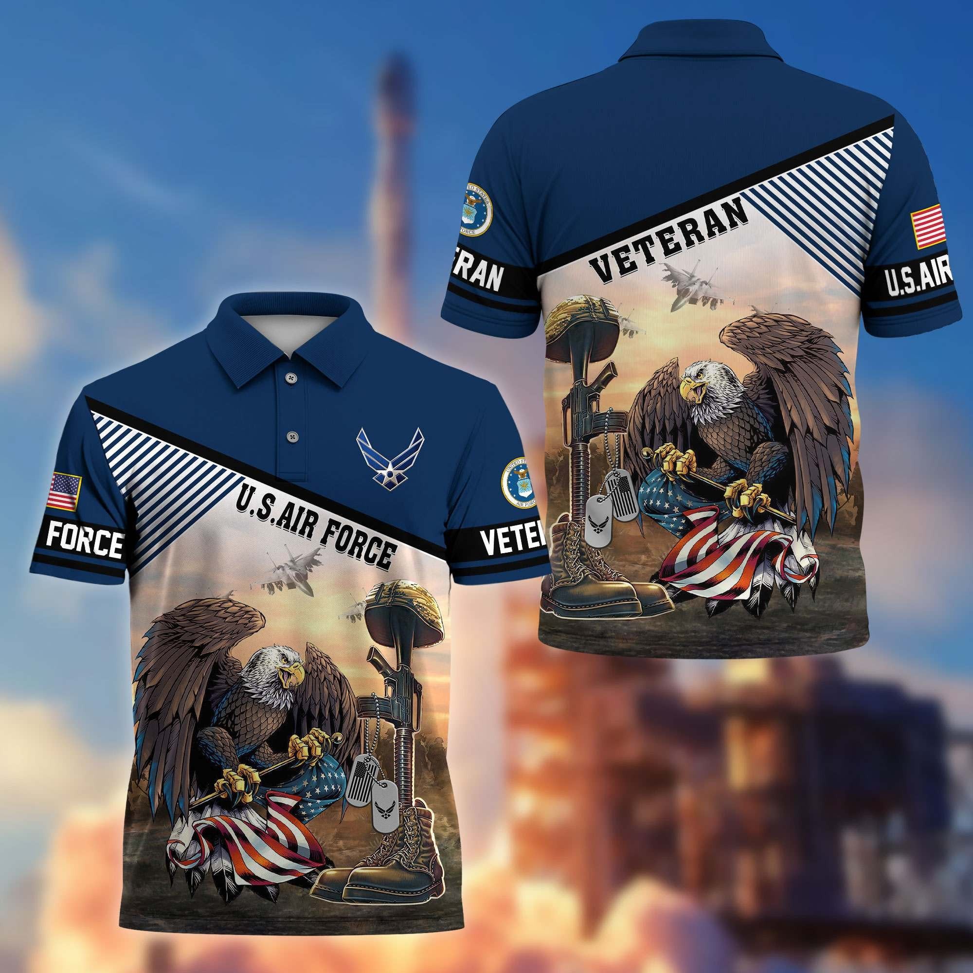 Premium US Veterans Polo Shirt BPHN100412, Gifts For US Veterans, Gifts On Memorial Day, Father's Day, Armed Forces Day, Veterans Day.