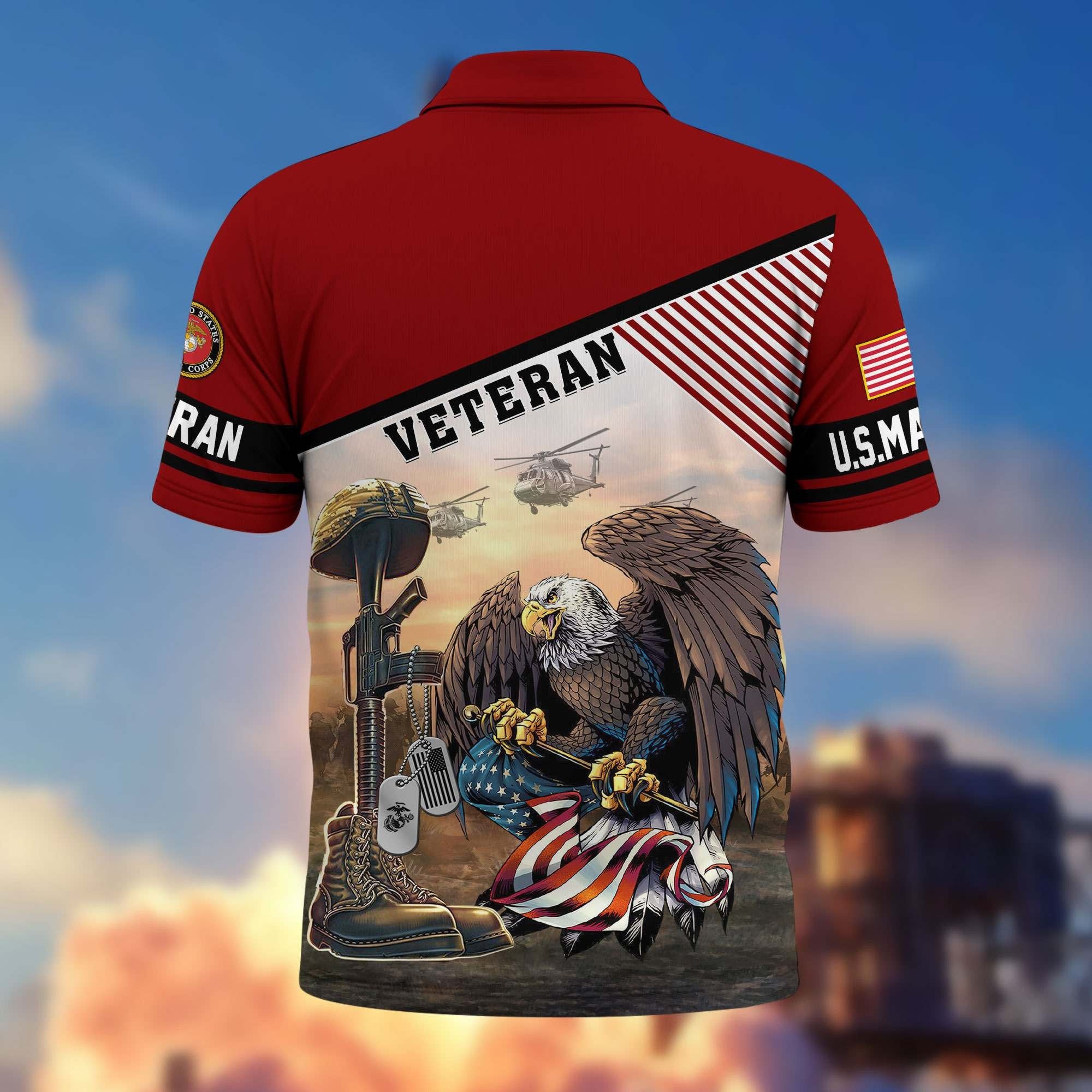 Premium US Veterans Polo Shirt BPHN100412, Gifts For US Veterans, Gifts On Memorial Day, Father's Day, Armed Forces Day, Veterans Day.