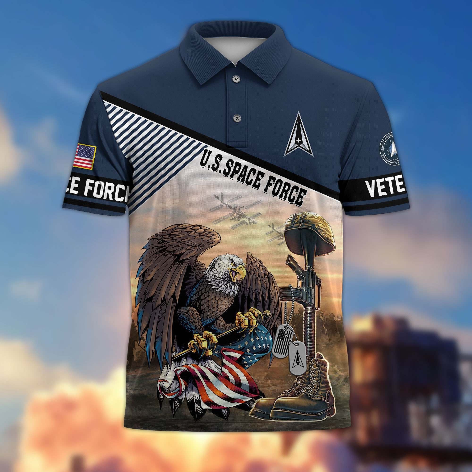 Premium US Veterans Polo Shirt BPHN100412, Gifts For US Veterans, Gifts On Memorial Day, Father's Day, Armed Forces Day, Veterans Day.