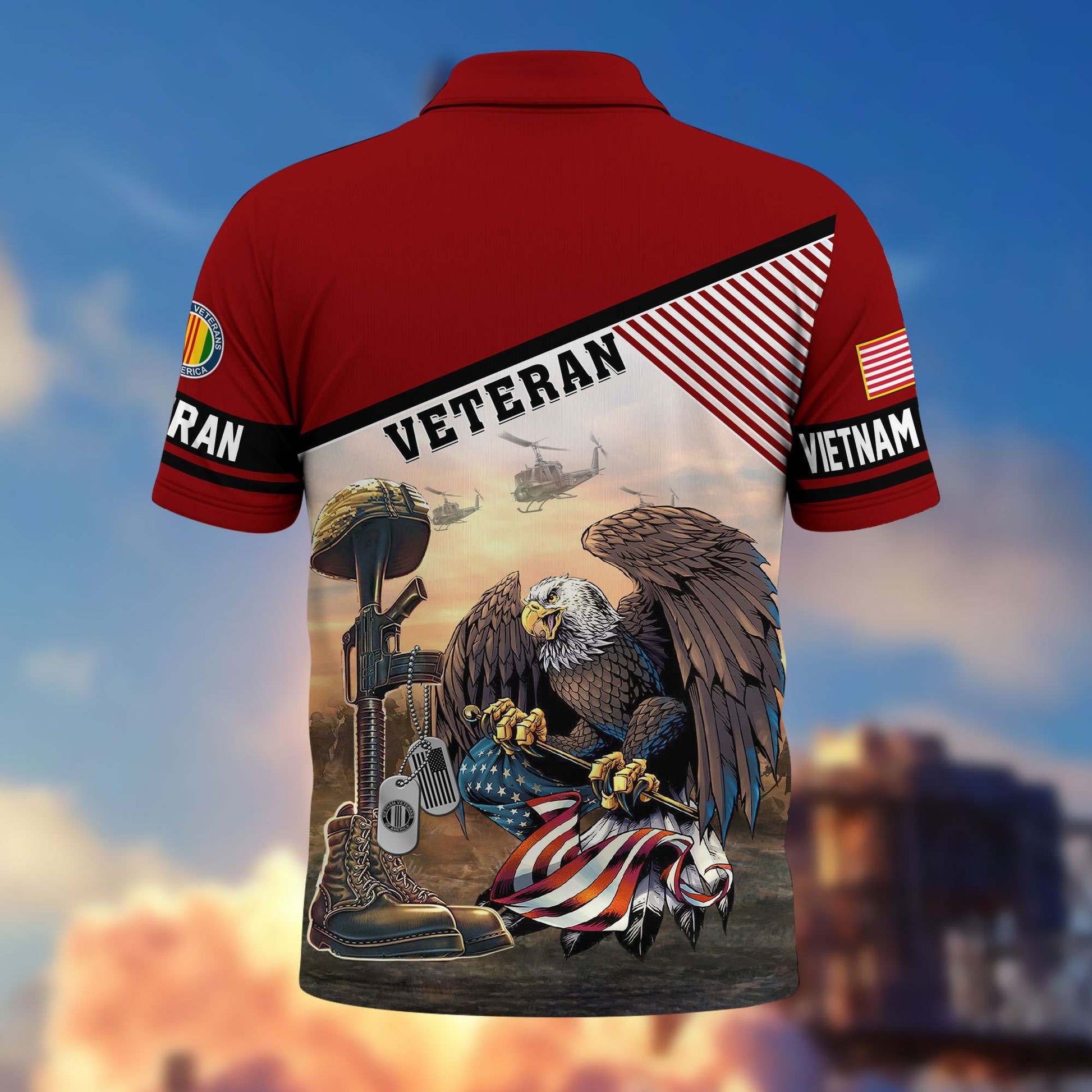 Premium US Veterans Polo Shirt BPHN100412, Gifts For US Veterans, Gifts On Memorial Day, Father's Day, Armed Forces Day, Veterans Day.