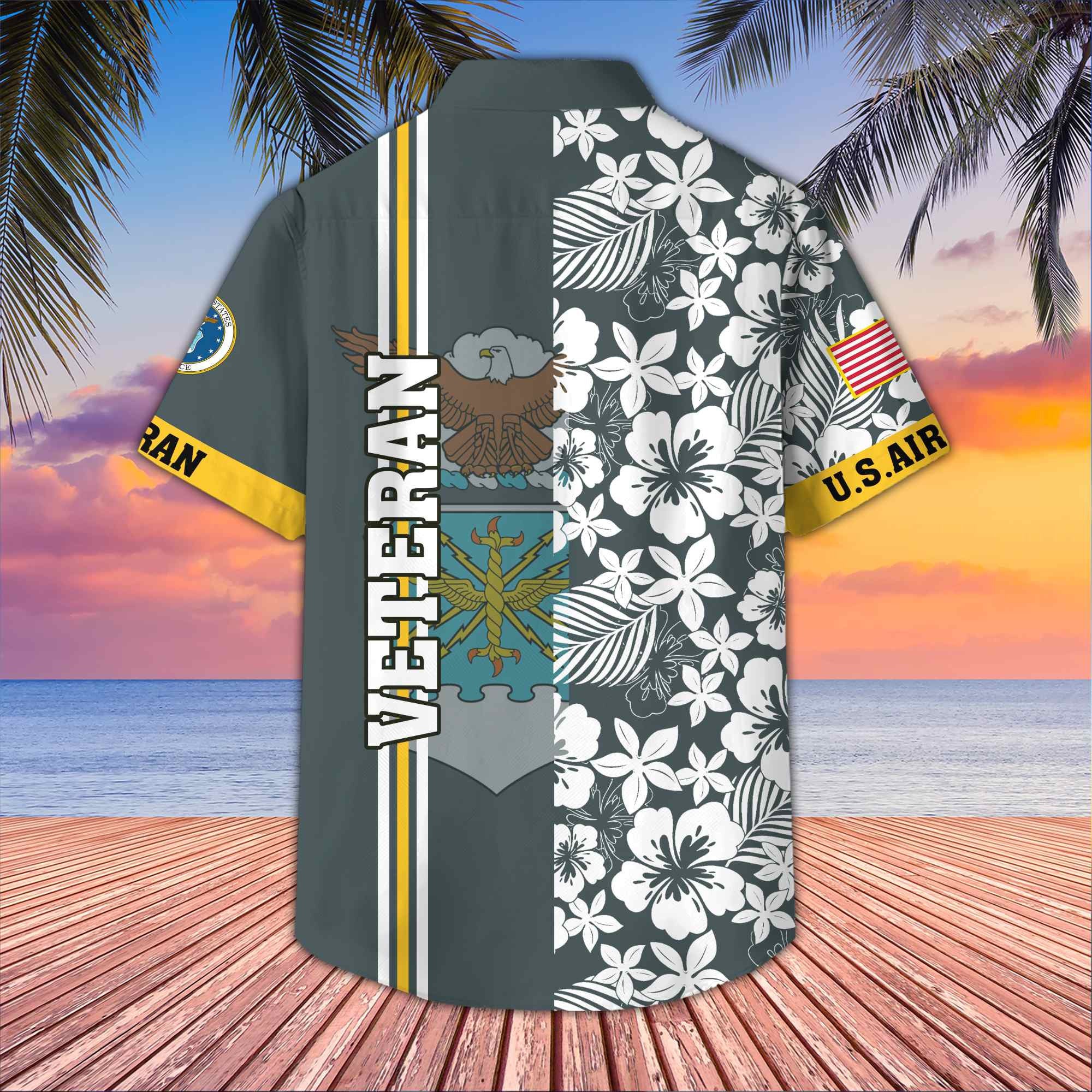 Premium US Veterans Hawaiian Shirt With Pocket BPVC230402, Gifts For US Veterans, Gifts On Memorial Day, Father's Day, Armed Forces Day, Veterans Day.