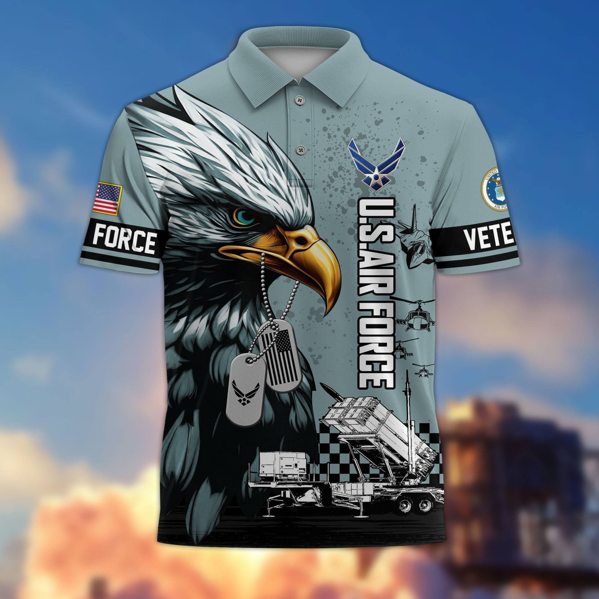Premium US Veterans Polo Shirt BPHN230412, Gifts For US Veterans, Gifts On Memorial Day, Father's Day, Armed Forces Day, Veterans Day.