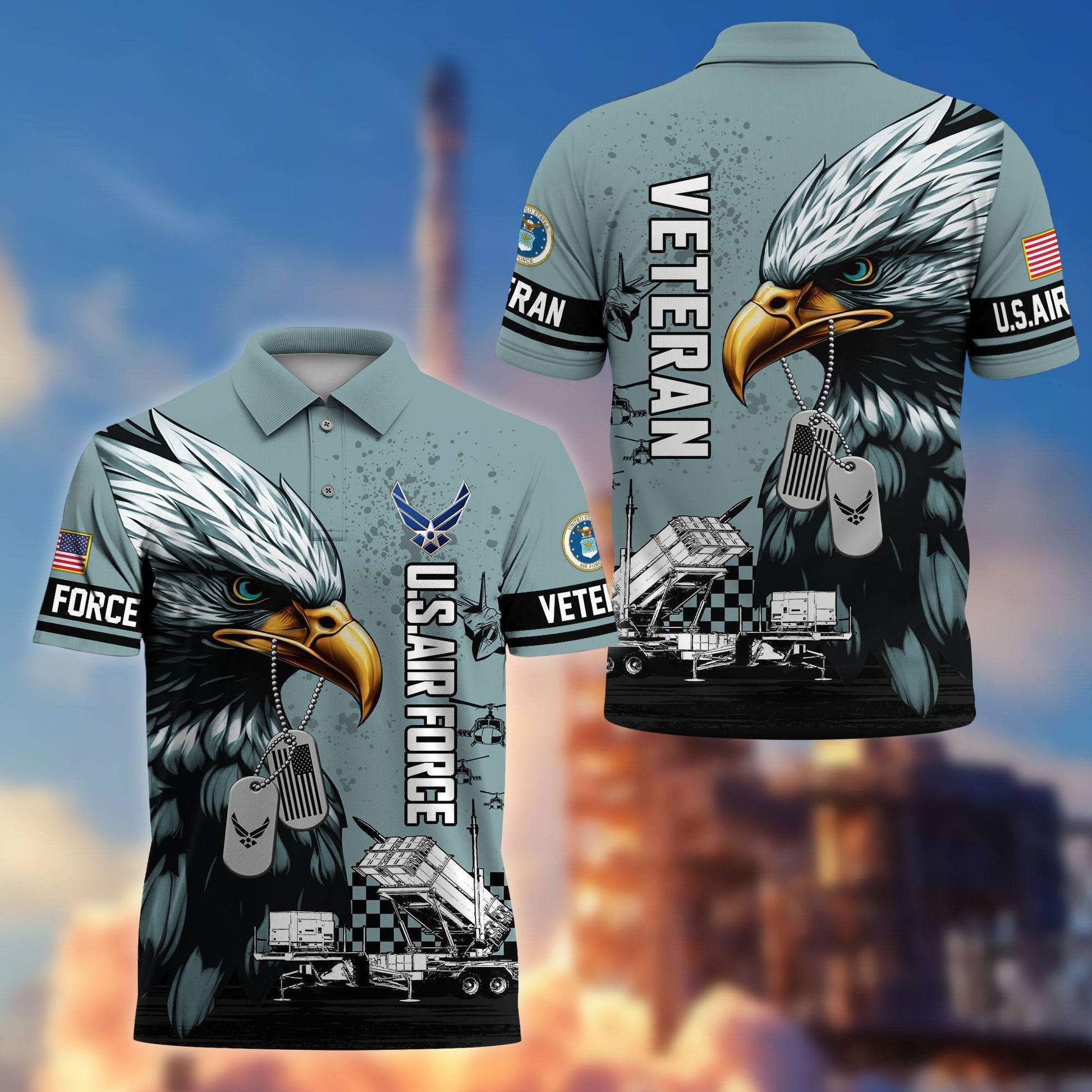 Premium US Veterans Polo Shirt BPHN230412, Gifts For US Veterans, Gifts On Memorial Day, Father's Day, Armed Forces Day, Veterans Day.