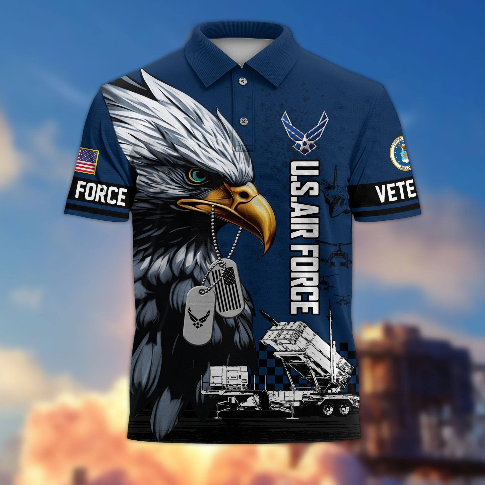 Premium US Veterans Polo Shirt BPHN230412, Gifts For US Veterans, Gifts On Memorial Day, Father's Day, Armed Forces Day, Veterans Day.