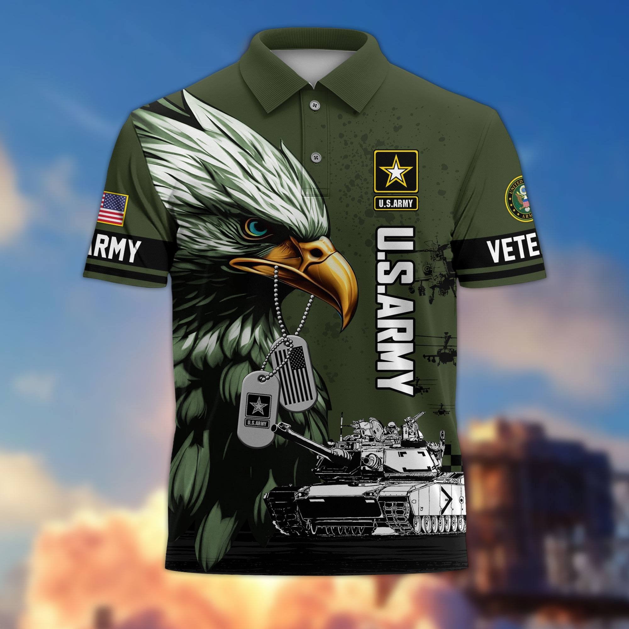 Premium US Veterans Polo Shirt BPHN230412, Gifts For US Veterans, Gifts On Memorial Day, Father's Day, Armed Forces Day, Veterans Day.
