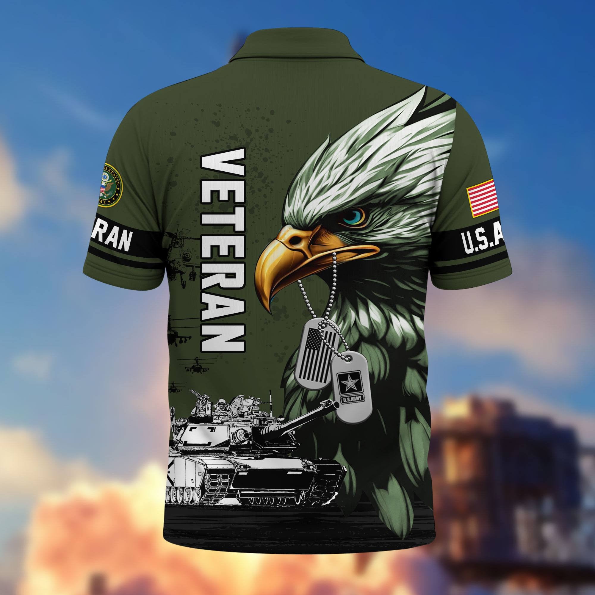 Premium US Veterans Polo Shirt BPHN230412, Gifts For US Veterans, Gifts On Memorial Day, Father's Day, Armed Forces Day, Veterans Day.