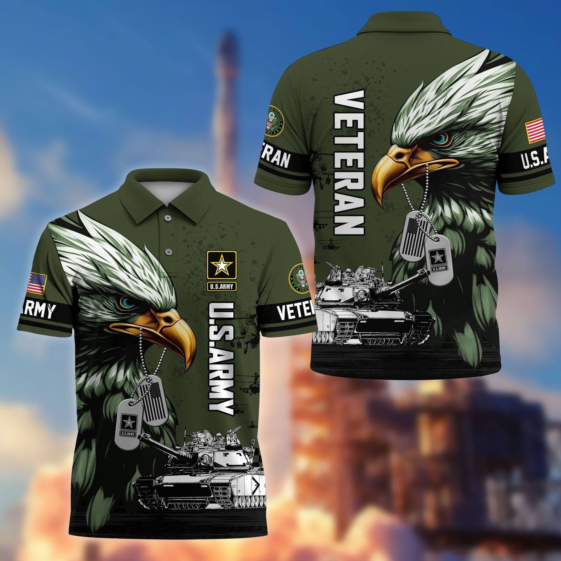 Premium US Veterans Polo Shirt BPHN230412, Gifts For US Veterans, Gifts On Memorial Day, Father's Day, Armed Forces Day, Veterans Day.