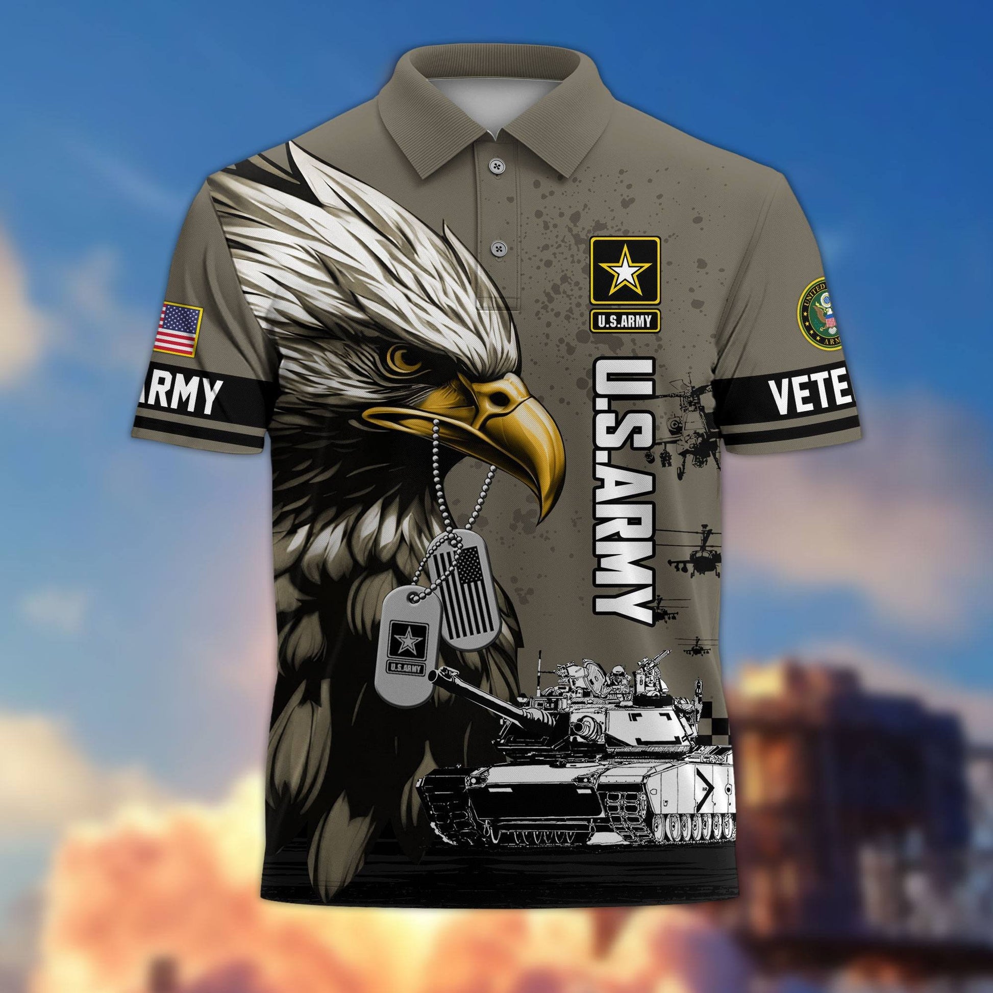 Premium US Veterans Polo Shirt BPHN230412, Gifts For US Veterans, Gifts On Memorial Day, Father's Day, Armed Forces Day, Veterans Day.