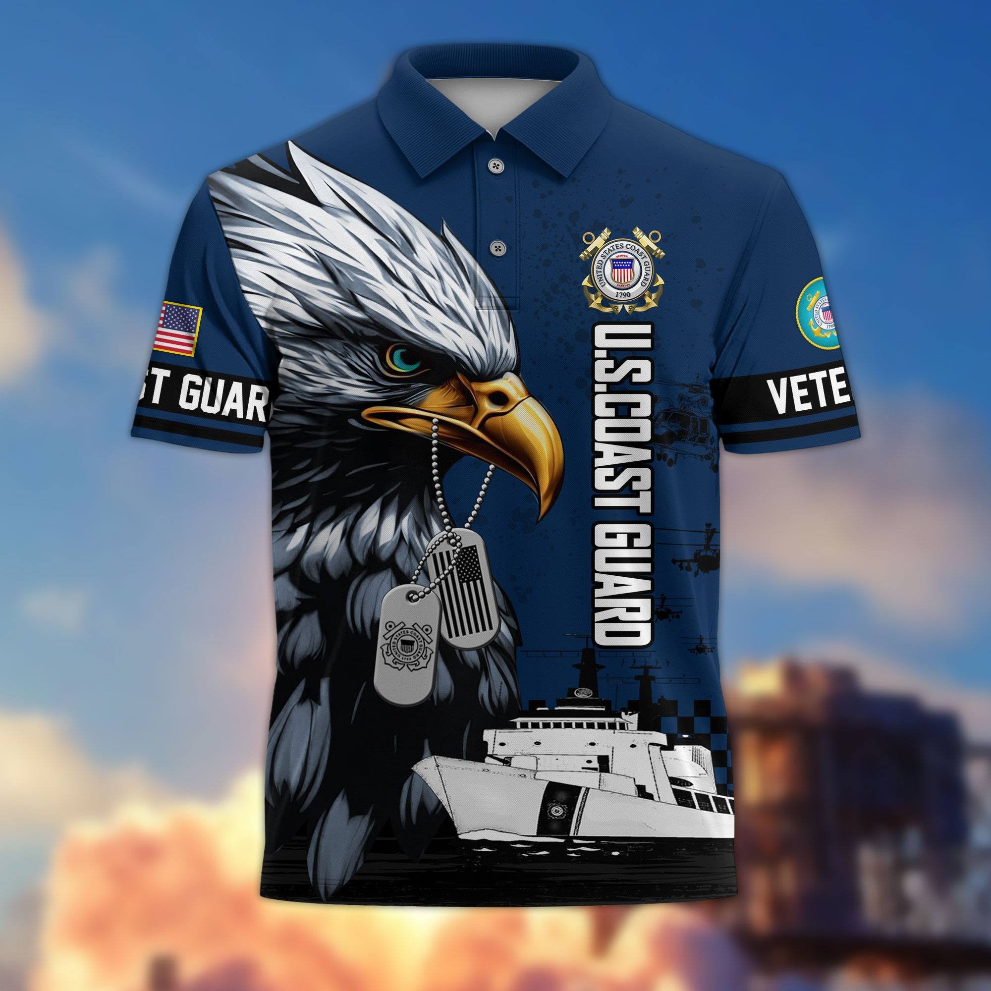 Premium US Veterans Polo Shirt BPHN230412, Gifts For US Veterans, Gifts On Memorial Day, Father's Day, Armed Forces Day, Veterans Day.