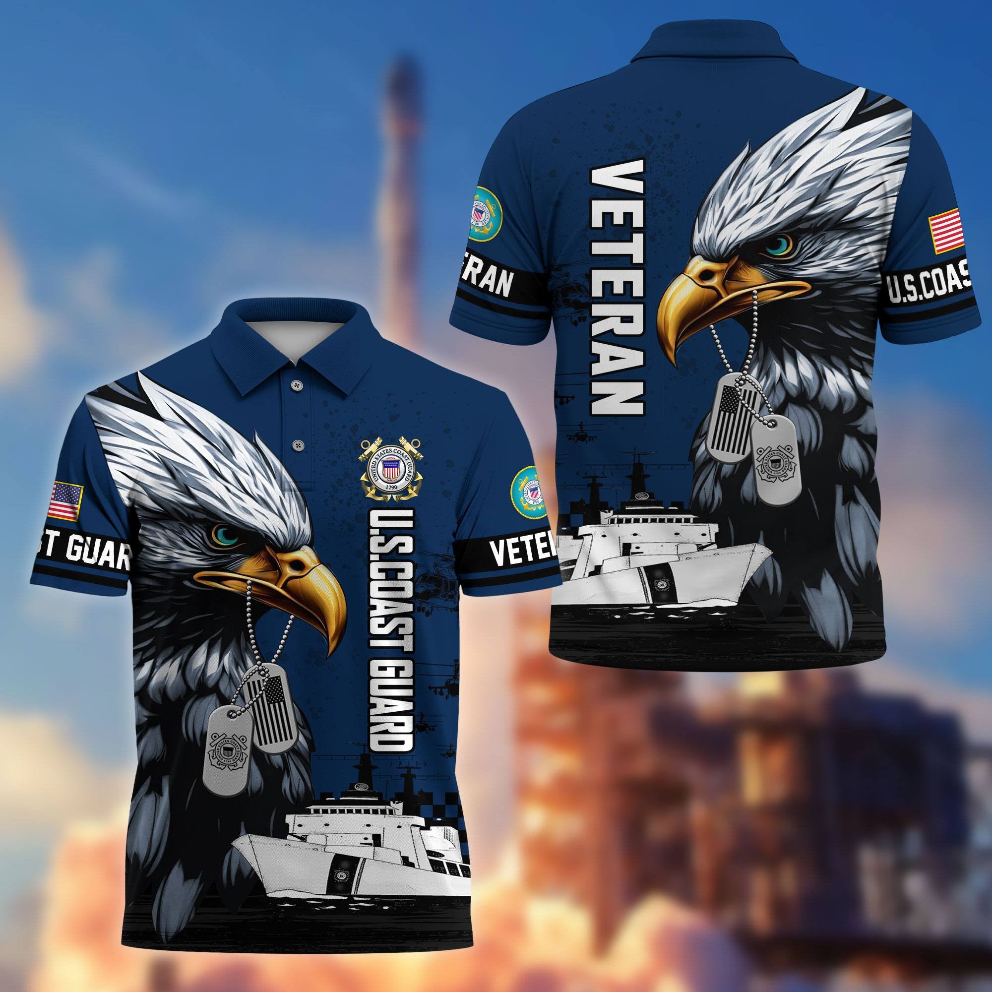 Premium US Veterans Polo Shirt BPHN230412, Gifts For US Veterans, Gifts On Memorial Day, Father's Day, Armed Forces Day, Veterans Day.