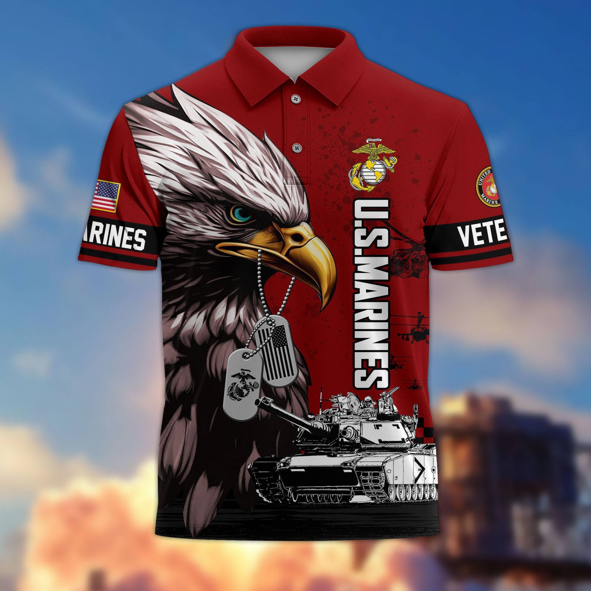 Premium US Veterans Polo Shirt BPHN230412, Gifts For US Veterans, Gifts On Memorial Day, Father's Day, Armed Forces Day, Veterans Day.