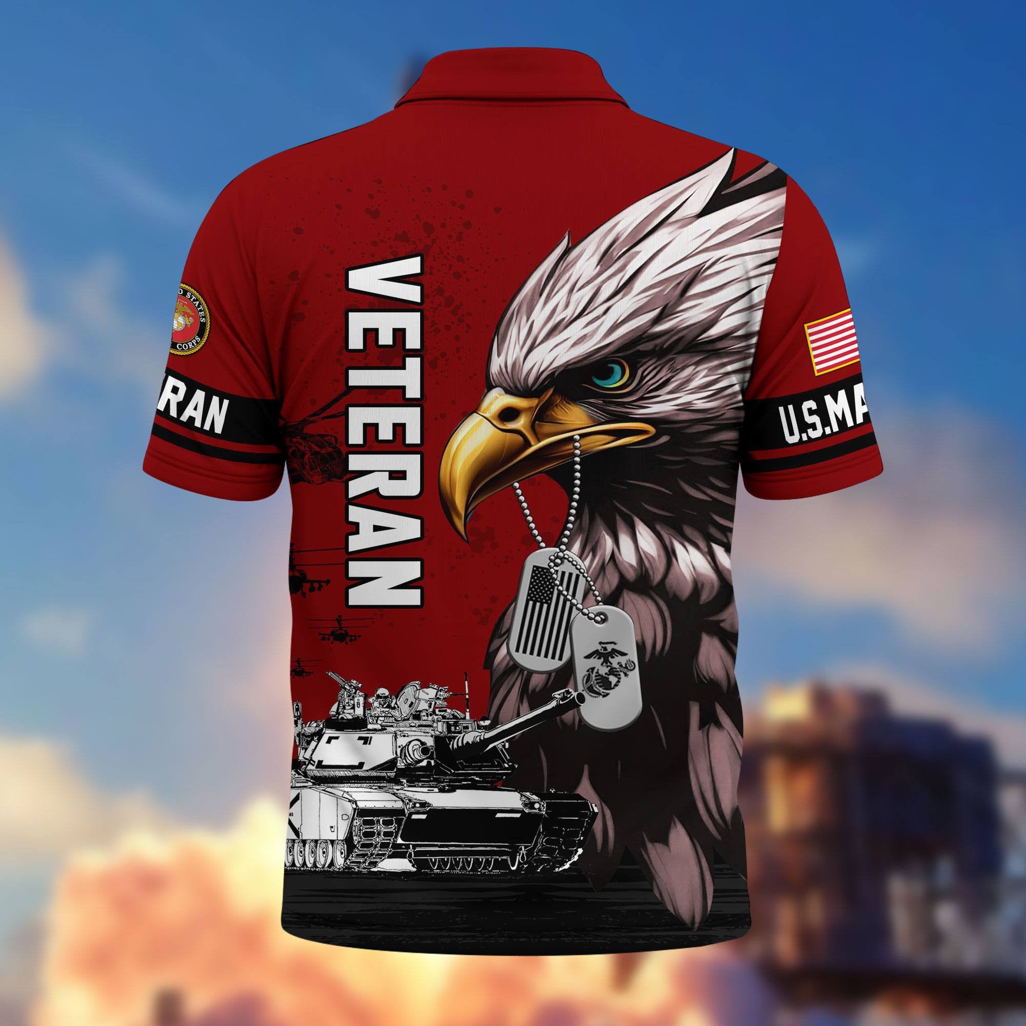 Premium US Veterans Polo Shirt BPHN230412, Gifts For US Veterans, Gifts On Memorial Day, Father's Day, Armed Forces Day, Veterans Day.