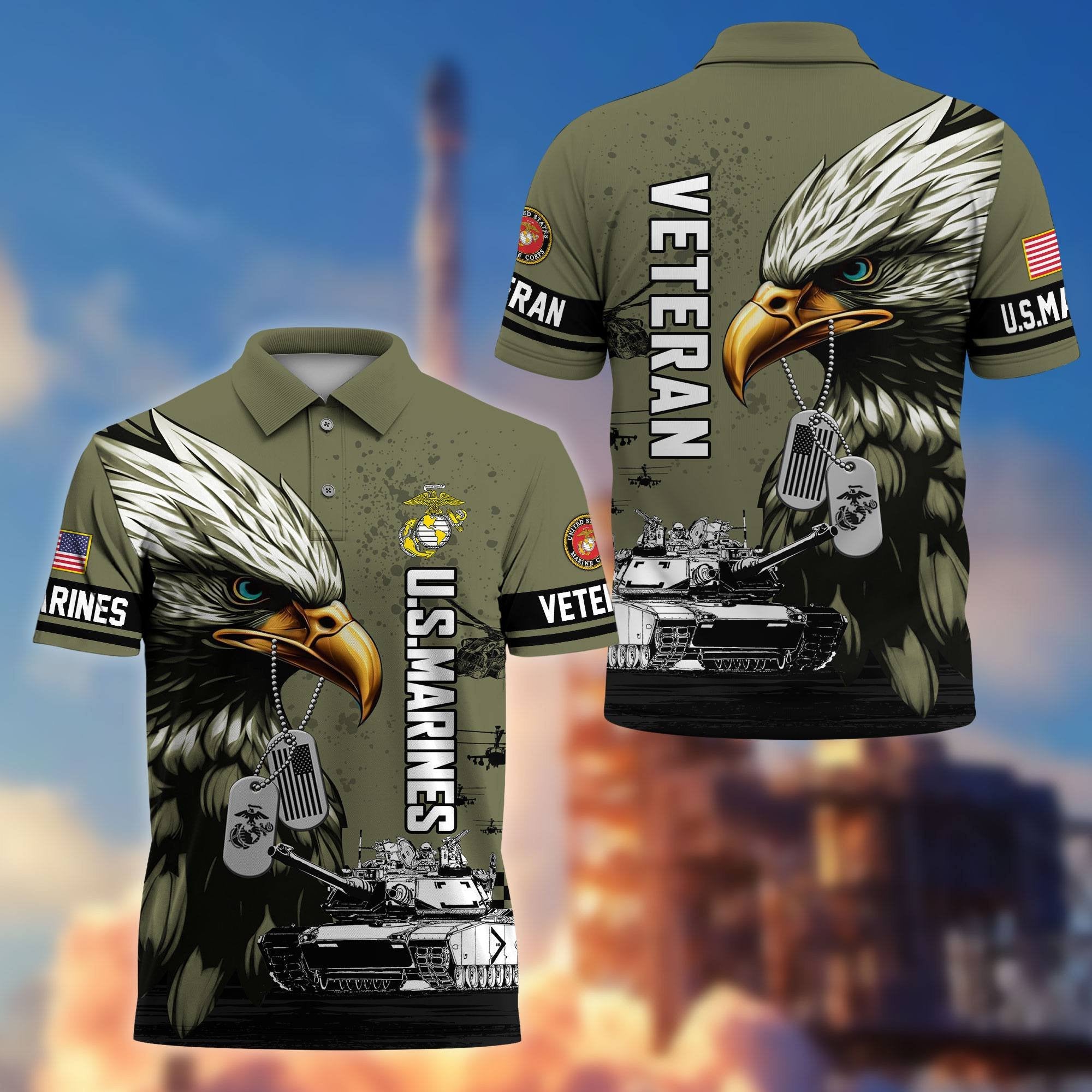 Premium US Veterans Polo Shirt BPHN230412, Gifts For US Veterans, Gifts On Memorial Day, Father's Day, Armed Forces Day, Veterans Day.