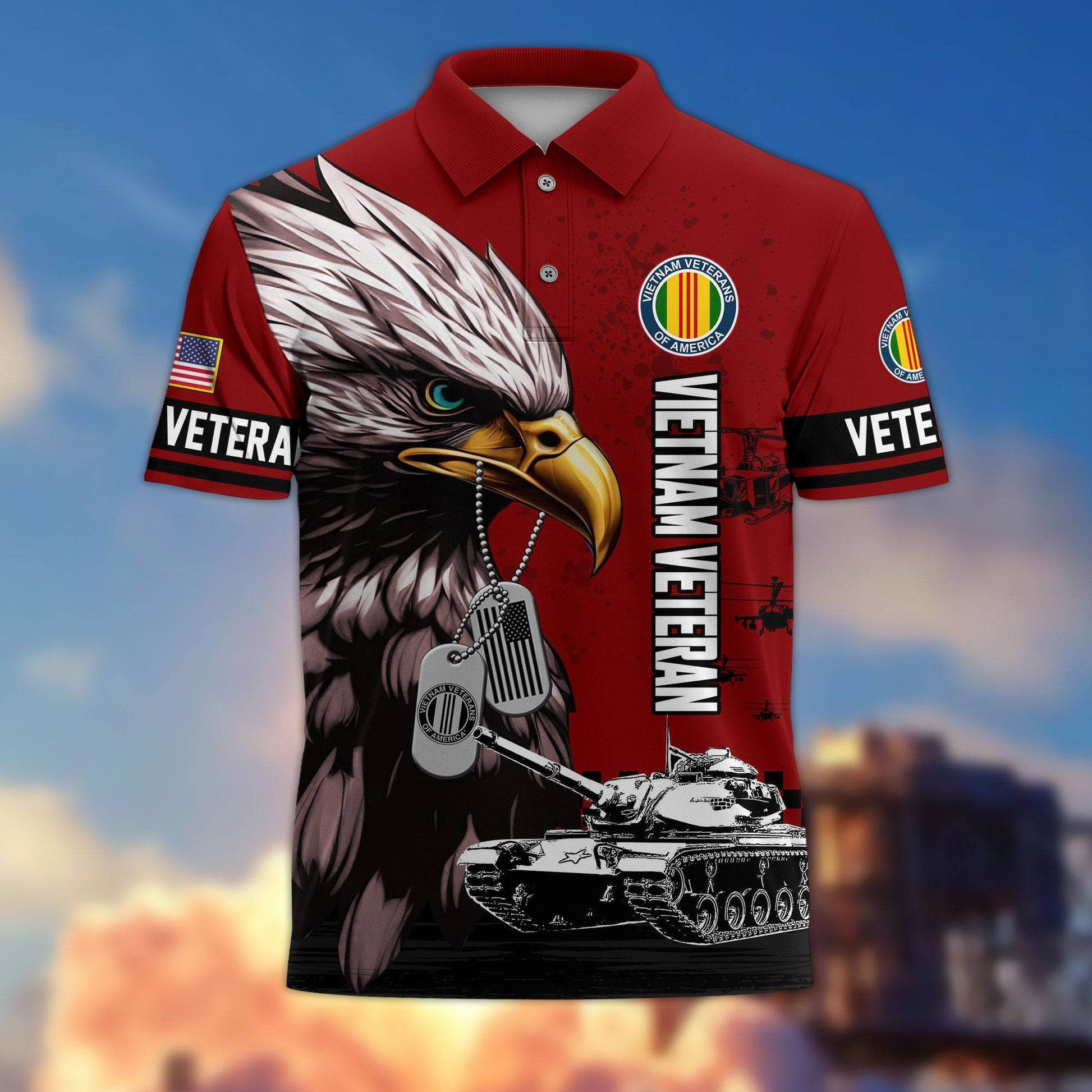 Premium US Veterans Polo Shirt BPHN230412, Gifts For US Veterans, Gifts On Memorial Day, Father's Day, Armed Forces Day, Veterans Day.